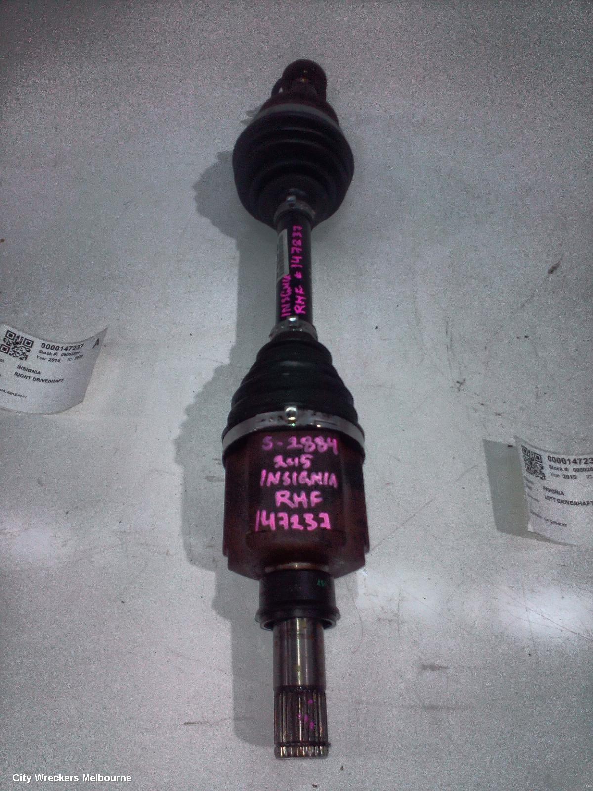 HOLDEN INSIGNIA RIGHT DRIVESHAFT, GA, 02/2015 - 01/2017