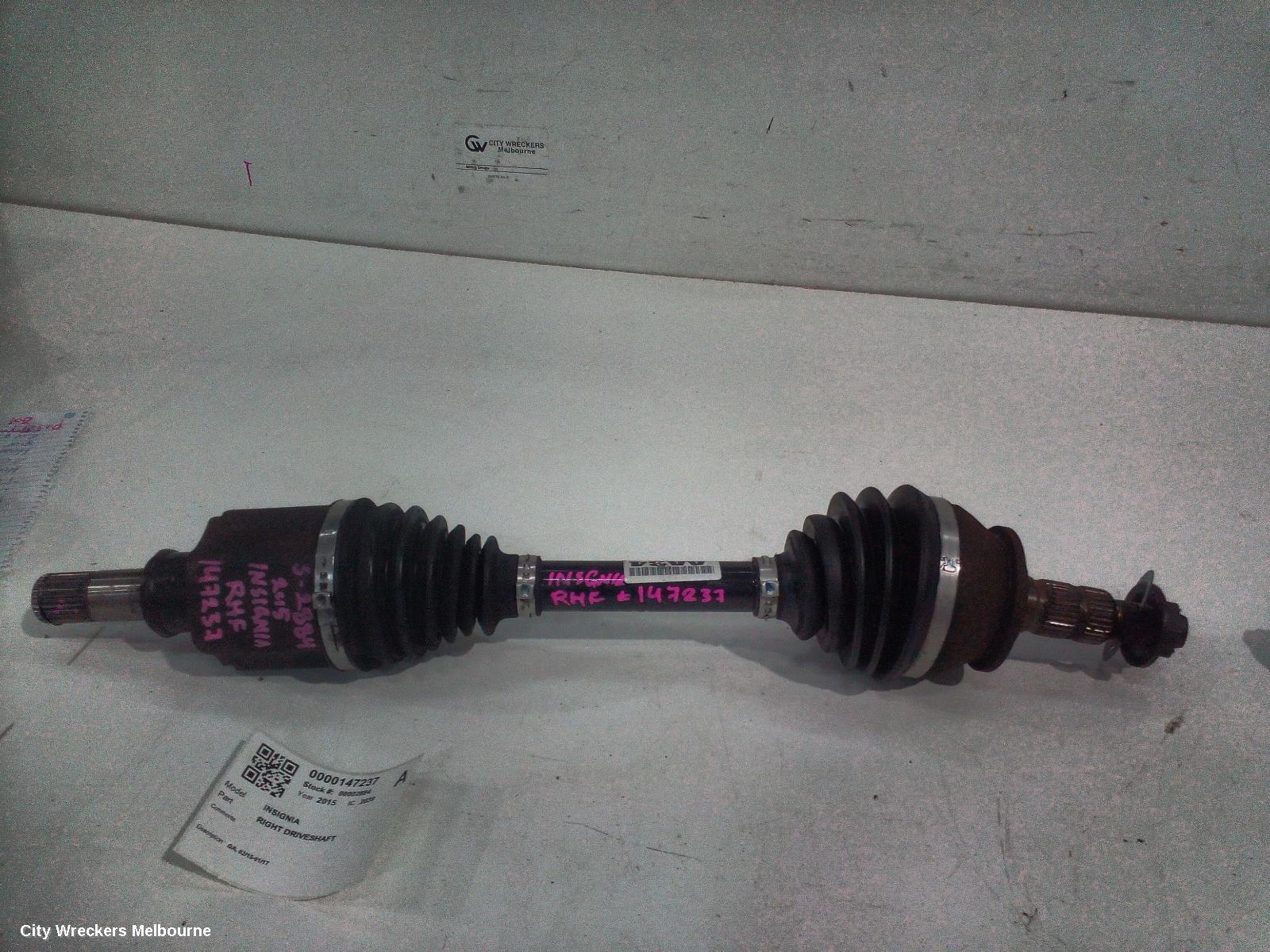 HOLDEN INSIGNIA RIGHT DRIVESHAFT, GA, 02/2015 - 01/2017