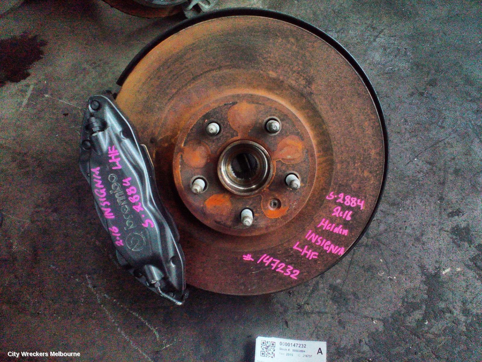 HOLDEN INSIGNIA LEFT FRONT HUB ASSEMBLY, GA, 02/2015 - 01/2017