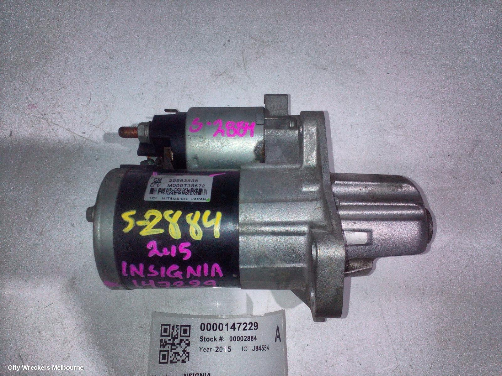 HOLDEN INSIGNIA STARTER, PETROL, 2.8, TURBO, GA, 06/2015 - 01/2017