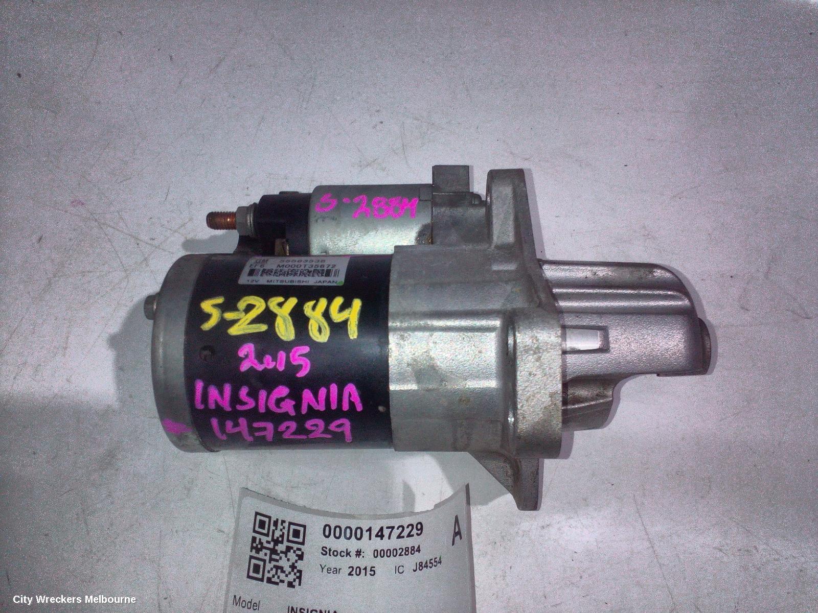 HOLDEN INSIGNIA STARTER, PETROL, 2.8, TURBO, GA, 06/2015 - 01/2017