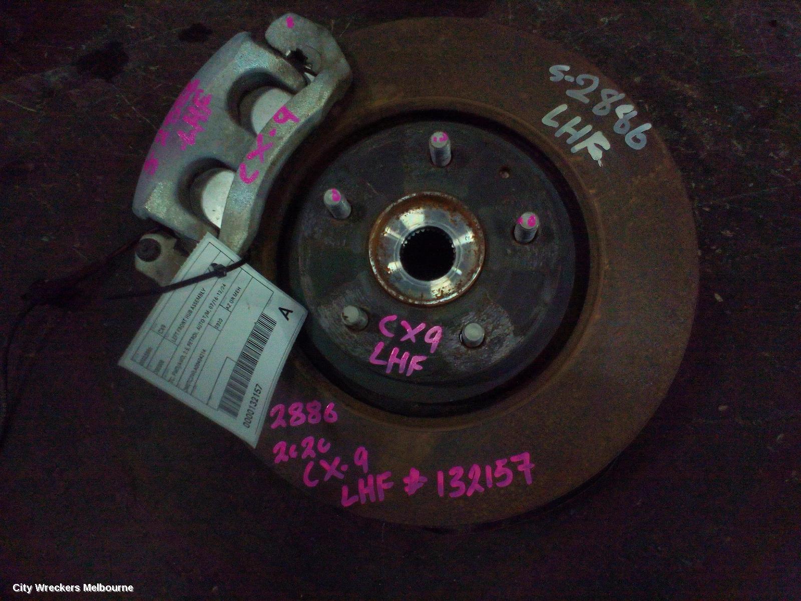 MAZDA CX9 LEFT FRONT HUB ASSEMBLY, TC, FWD/AWD, 2.5, PETROL, AUTO T/M, 07/2016 - 12/2024
