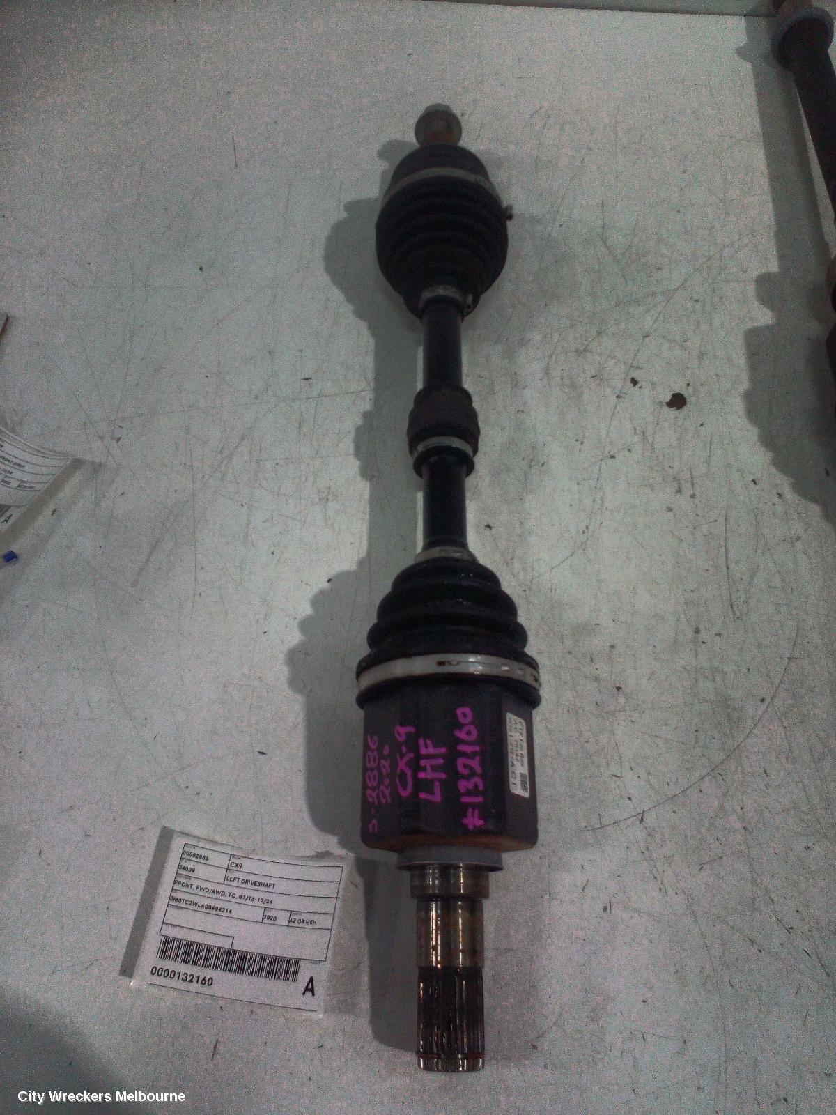 MAZDA CX9 LEFT DRIVESHAFT, FRONT, FWD/AWD, TC, 07/2016 - 12/2024