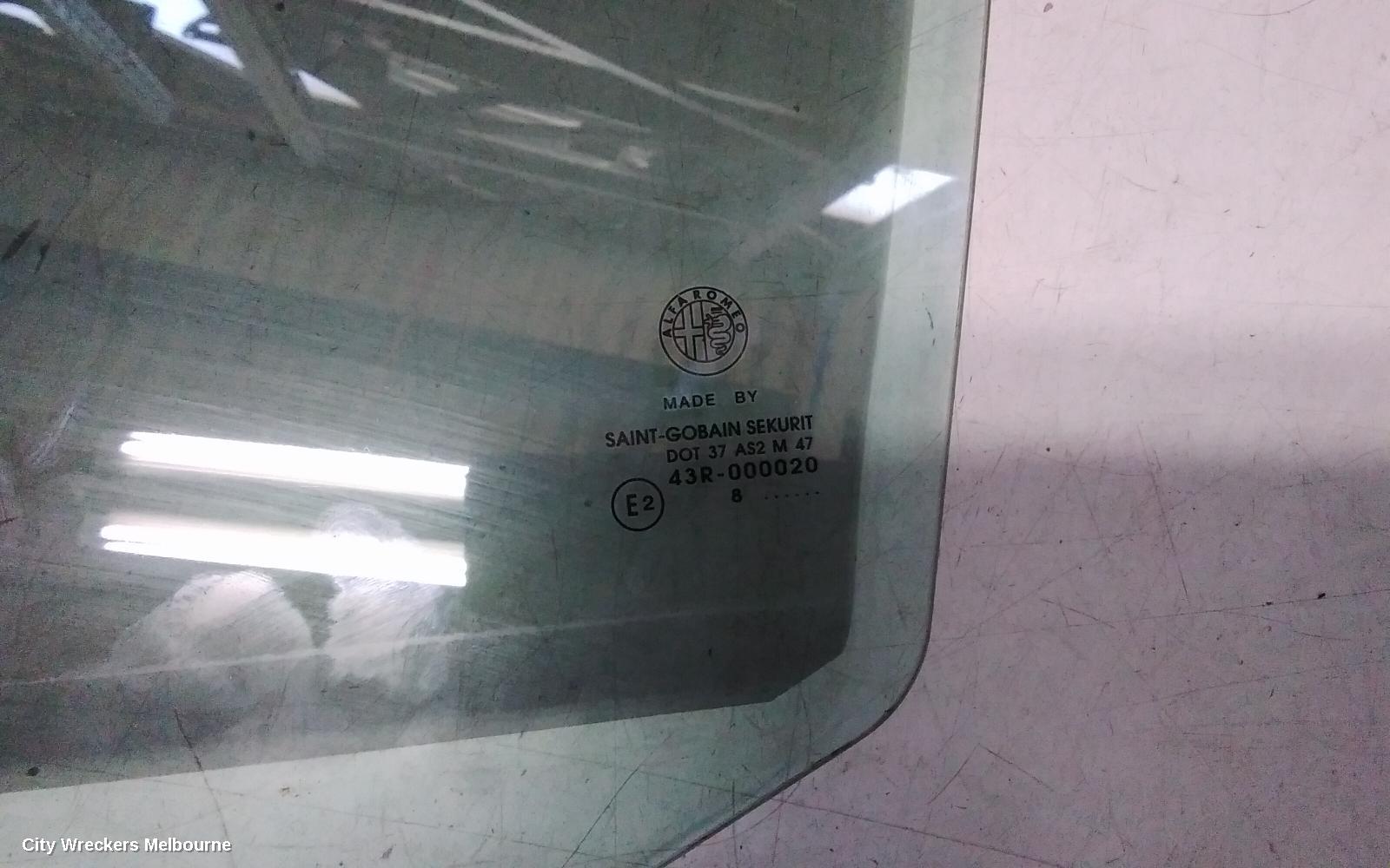 ALFA ROMEO 147 LEFT REAR DOOR WINDOW, 5DR HATCH, 09/2001 - 12/2010