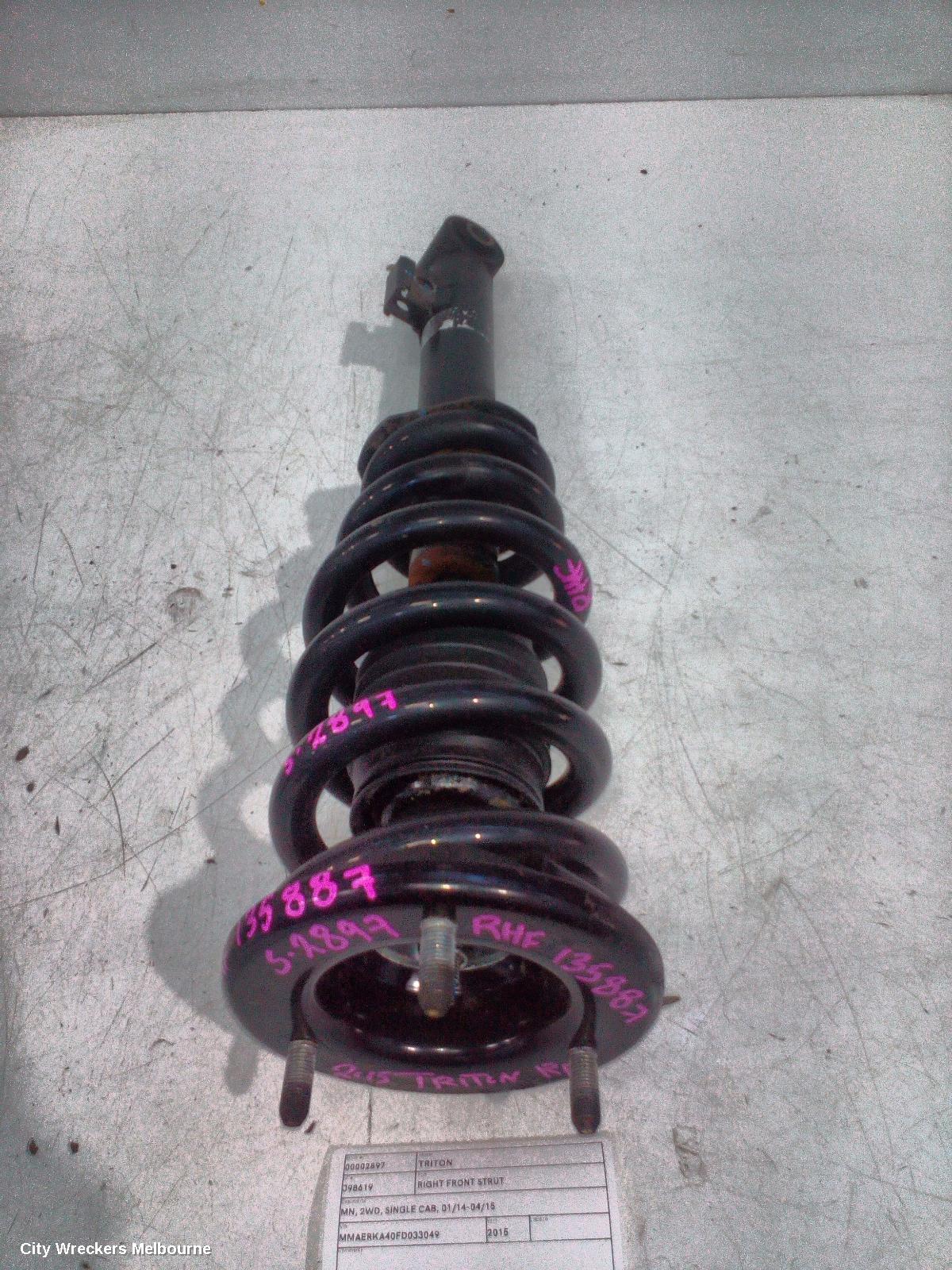 MITSUBISHI TRITON RIGHT FRONT STRUT, MN, 2WD, SINGLE CAB, 01/2014 - 04/2015
