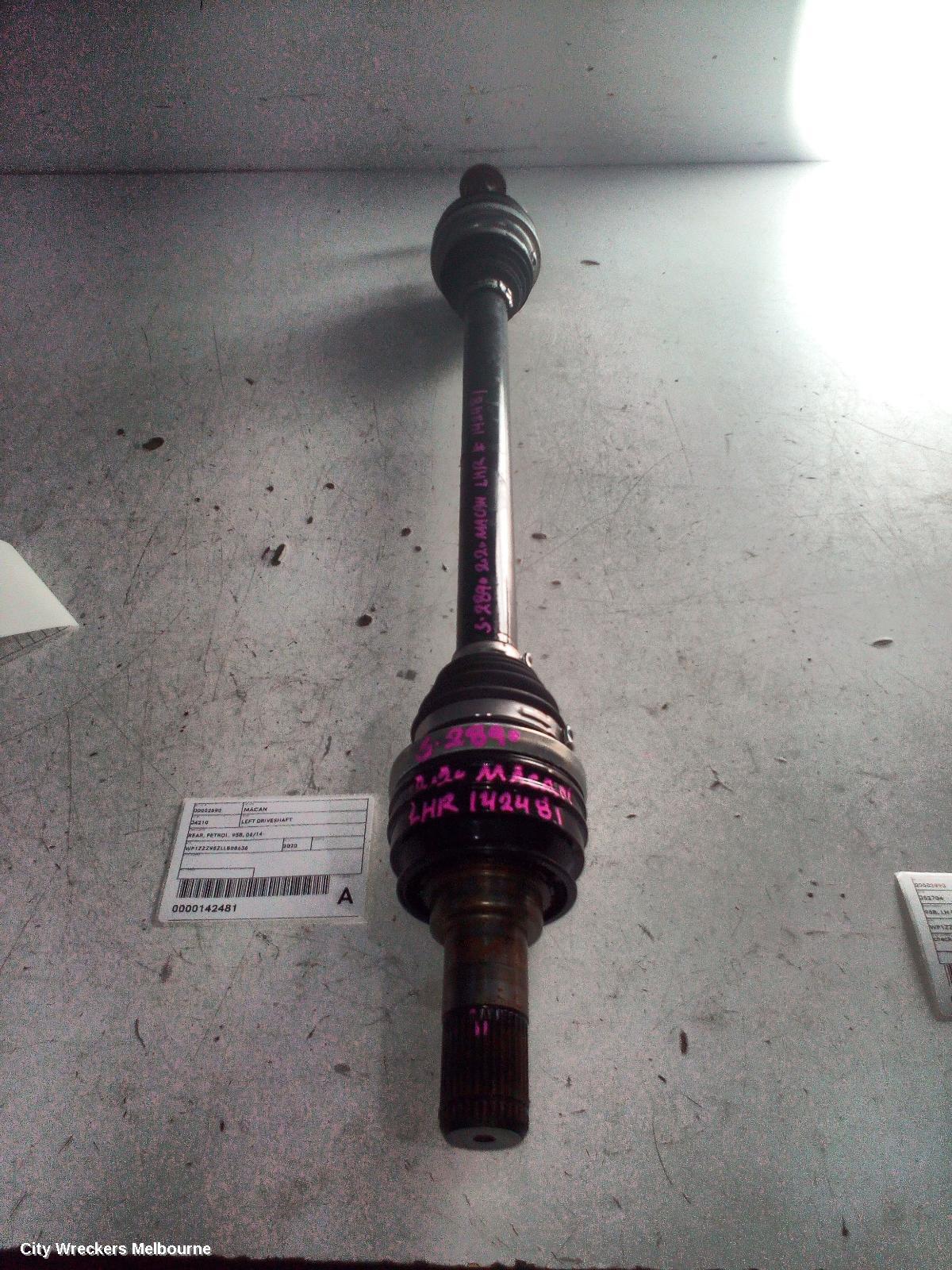 PORSCHE MACAN LEFT DRIVESHAFT, REAR, PETROL, 95B, 06/2014 ONWARDS