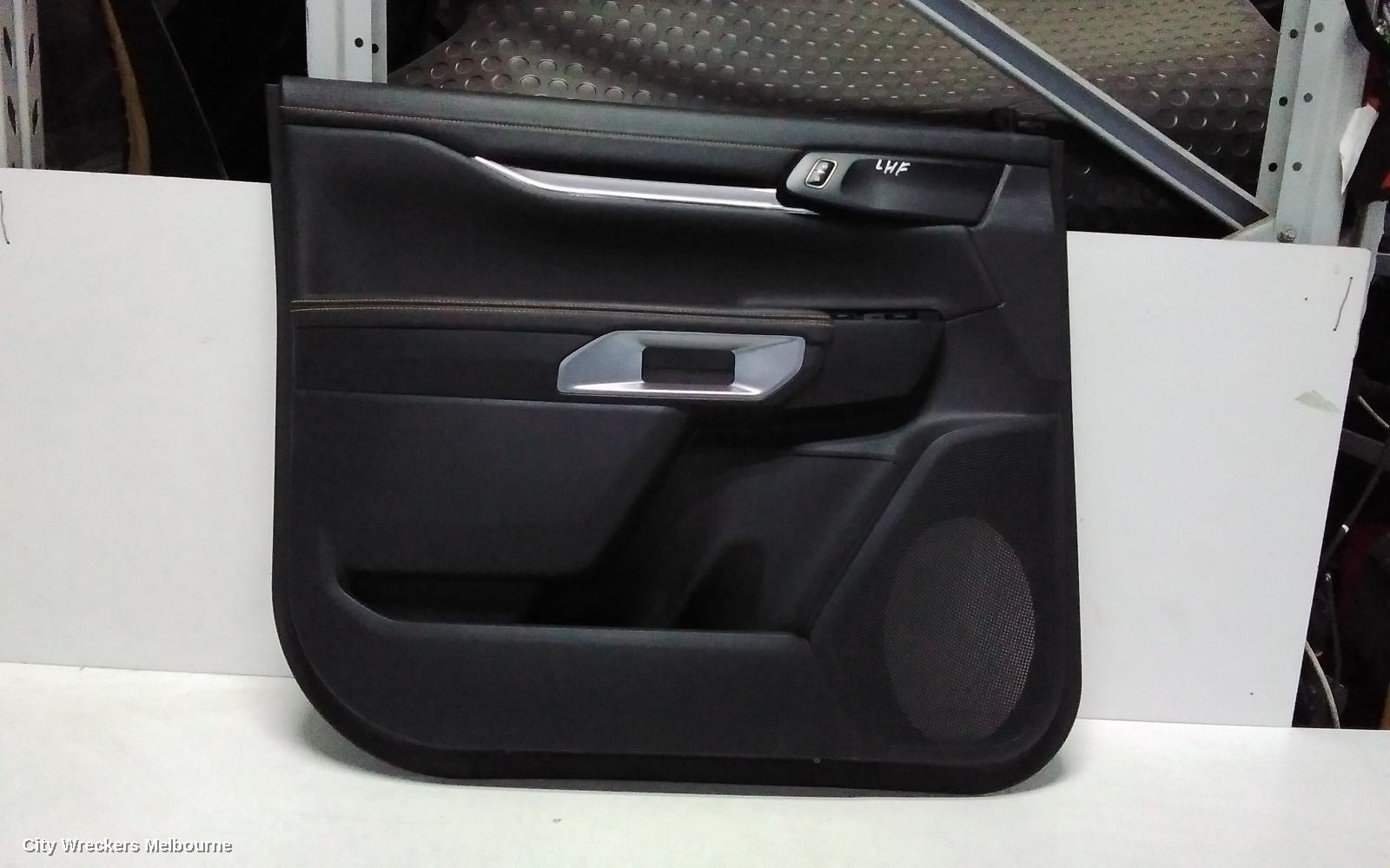 FORD RANGER DOOR TRIM, RA, LH FRONT, LEATHER, BLACK, W/ ORANGE STITCHING, 05/2022 ONWARDS