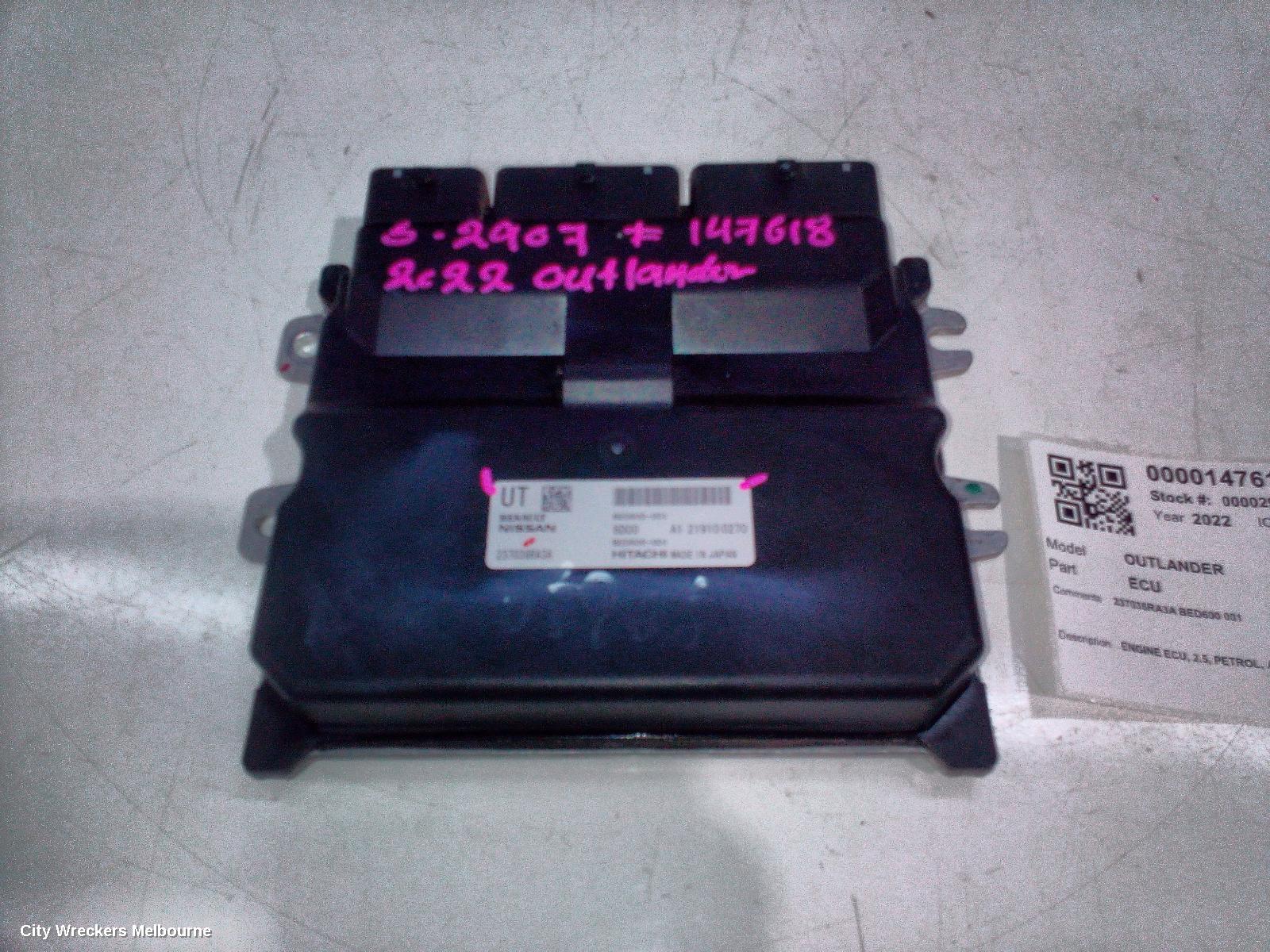 MITSUBISHI OUTLANDER ECU, ENGINE ECU, 2.5, PETROL, AUTO T/M, ECU ONLY, ZM, 08/2021
