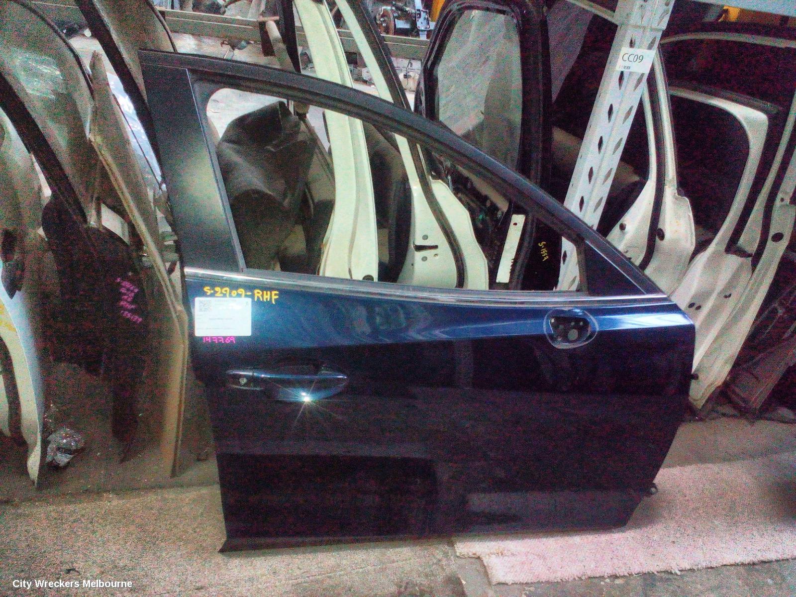 MAZDA 3 RIGHT FRONT DOOR, BM-BN, SEDAN/HATCH, 11/2013 - 02/2019