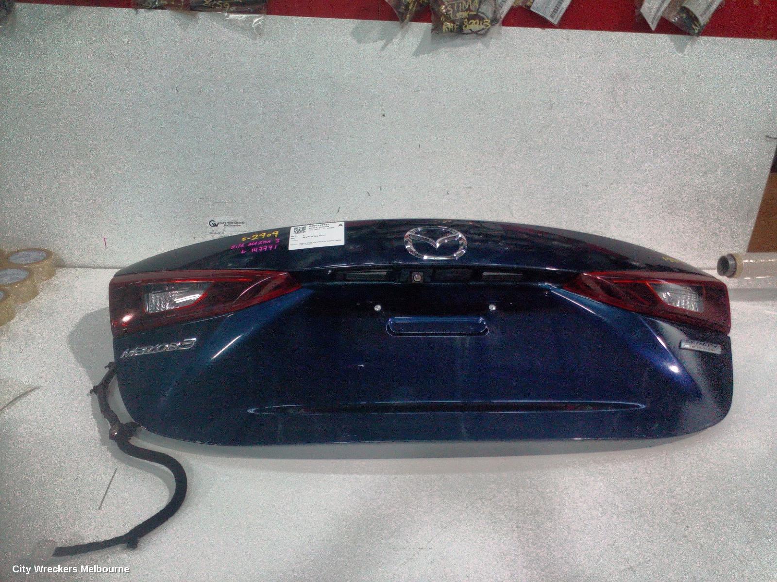 MAZDA 3 BOOTLID/TAILGATE, BOOTLID, BM-BN, NON SPOILER, W/ REVERSE CAMERA TYPE, 11/2013 - 02/2019