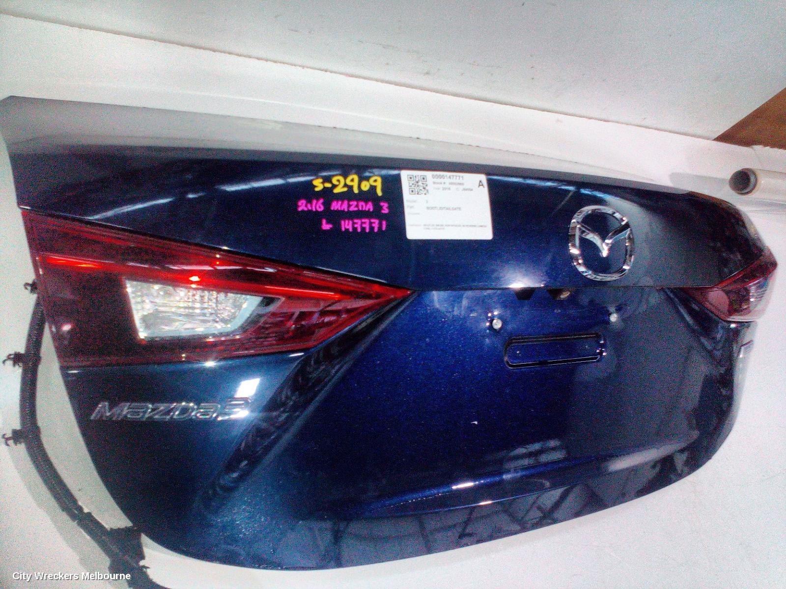 MAZDA 3 BOOTLID/TAILGATE, BOOTLID, BM-BN, NON SPOILER, W/ REVERSE CAMERA TYPE, 11/2013 - 02/2019