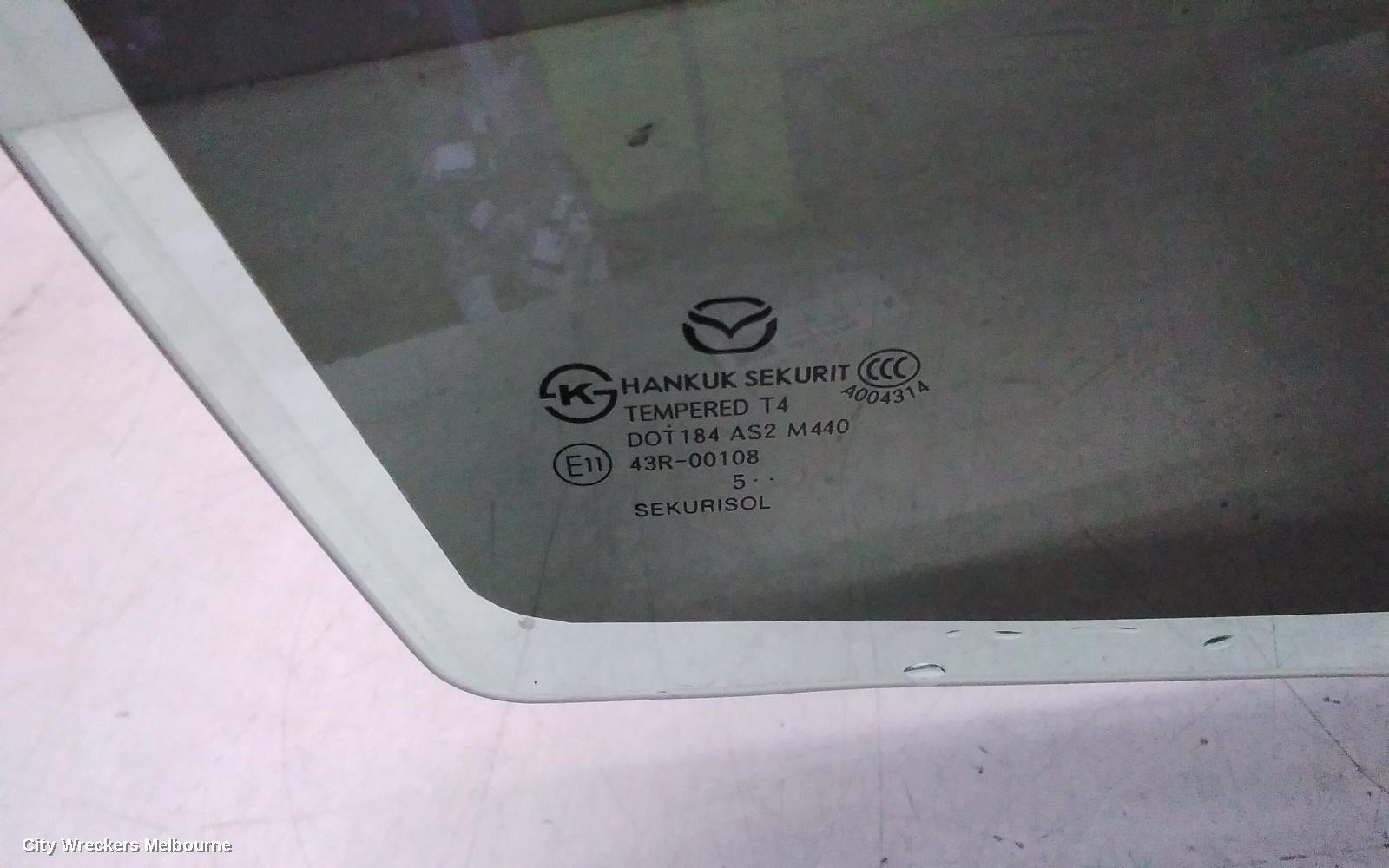 MAZDA 3 RIGHT FRONT DOOR WINDOW, BM-BN, 06/2013 - 02/2019