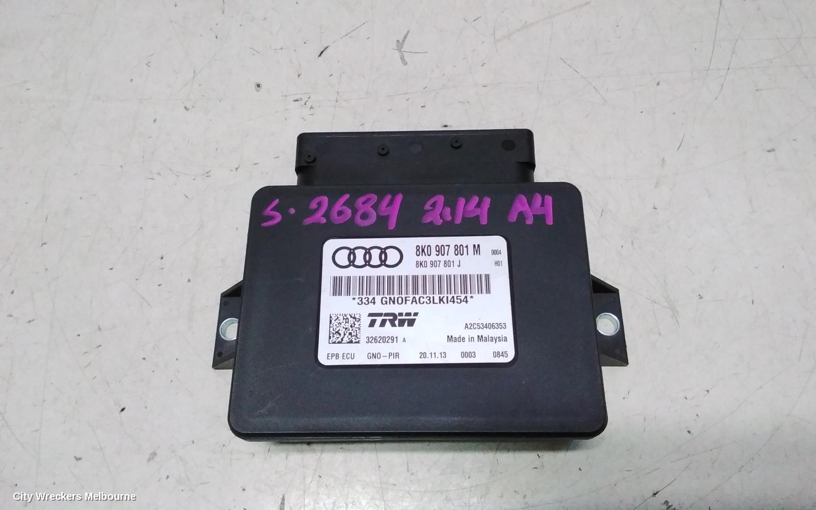AUDI A4 ECU, ELECTRIC PARK BRAKE CONTROL MODULE, B8 8K, 02/2008 - 01/2016