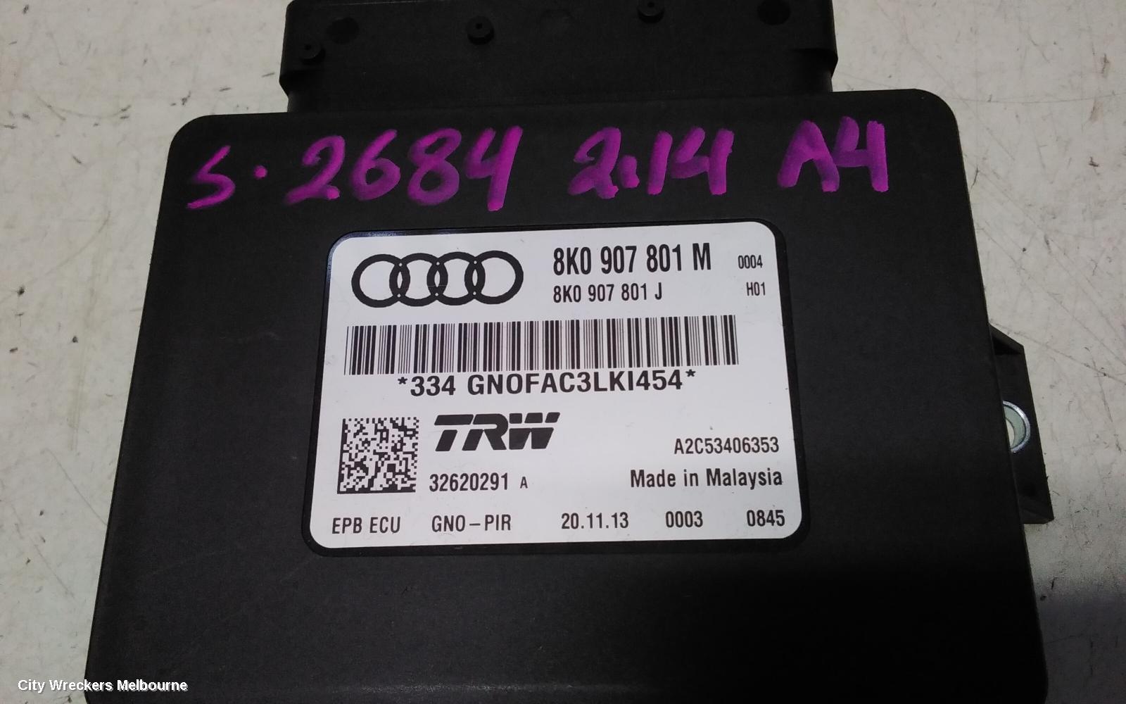 AUDI A4 ECU, ELECTRIC PARK BRAKE CONTROL MODULE, B8 8K, 02/2008 - 01/2016