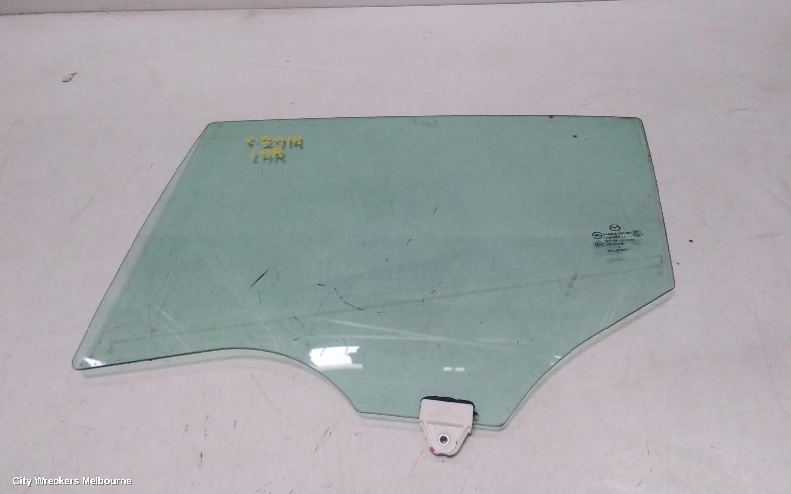 MAZDA 3 LEFT REAR DOOR WINDOW, BM-BN, STANDARD TINT TYPE, 06/2013 - 02/2019