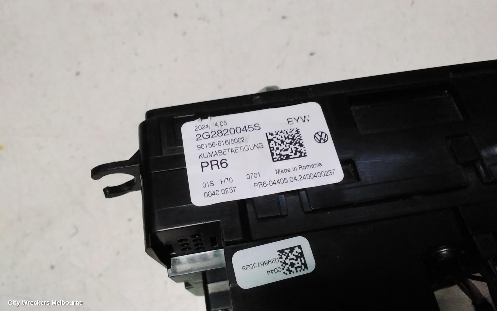 VOLKSWAGEN POLO HEATER/AC CONTROLS, NON CLIMATE CONTROL TYPE, AW-AE, 09/2017 ONWARDS