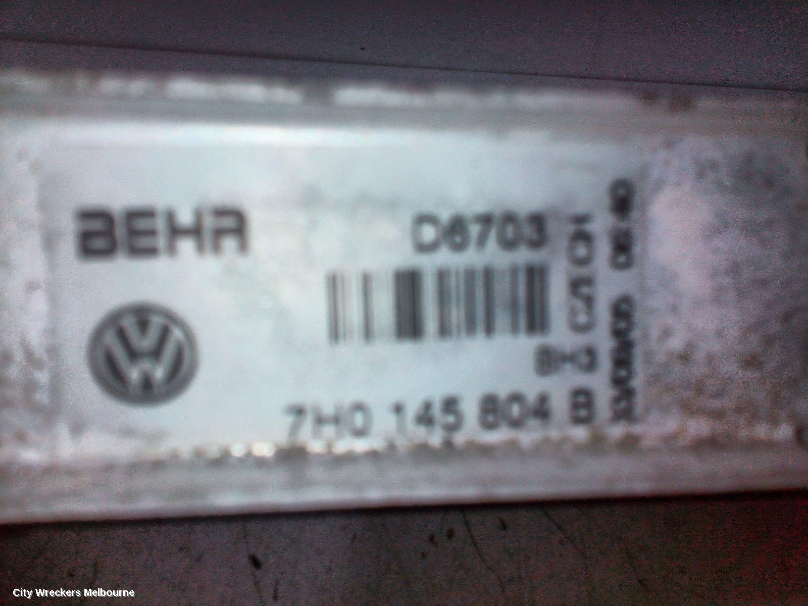 VOLKSWAGEN TRANSPORTER INTERCOOLER, T5, DIESEL, 2.5, TURBO, 08/2004 - 02/2010
