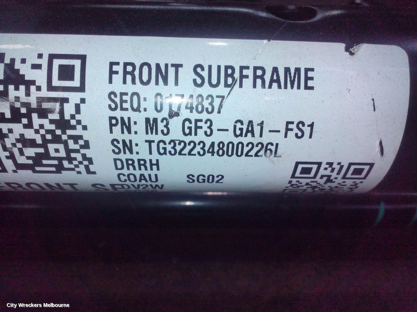 TESLA MODEL 3 FRT XMEMBER/CRADLE, 1ST GEN, 06/2019 ONWARDS
