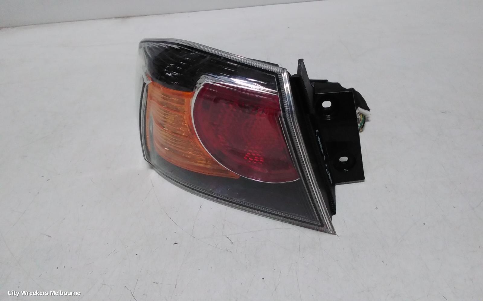 MITSUBISHI LANCER LEFT TAILLIGHT, CJ-CF, SEDAN, BLACK INSERT TYPE, 07/2007 - 12/2017