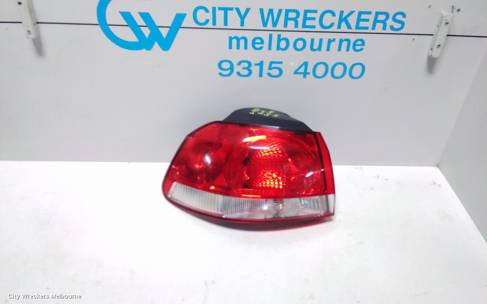 VOLKSWAGEN GOLF LEFT TAILLIGHT, GEN 6, 3DR/5DR HATCH, 12/2008 - 03/2013