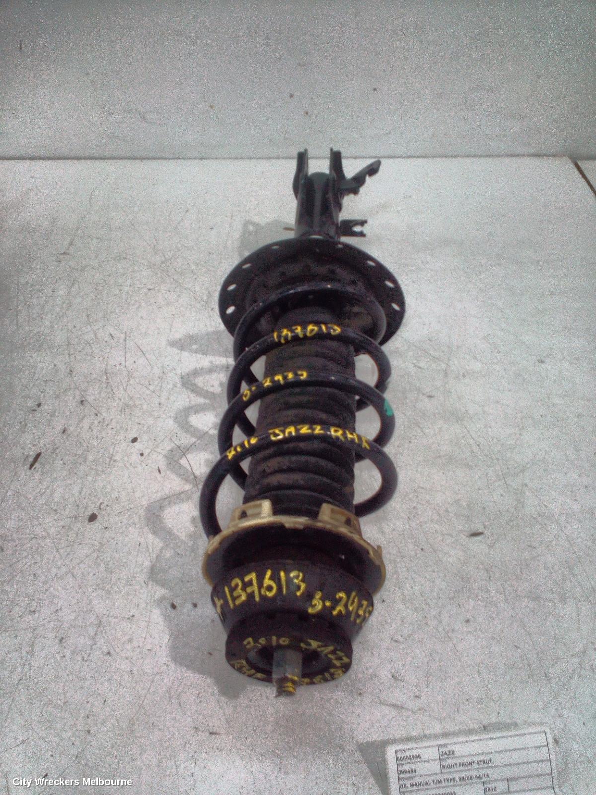 HONDA JAZZ RIGHT FRONT STRUT, GE, MANUAL T/M TYPE, 08/2008 - 06/2014