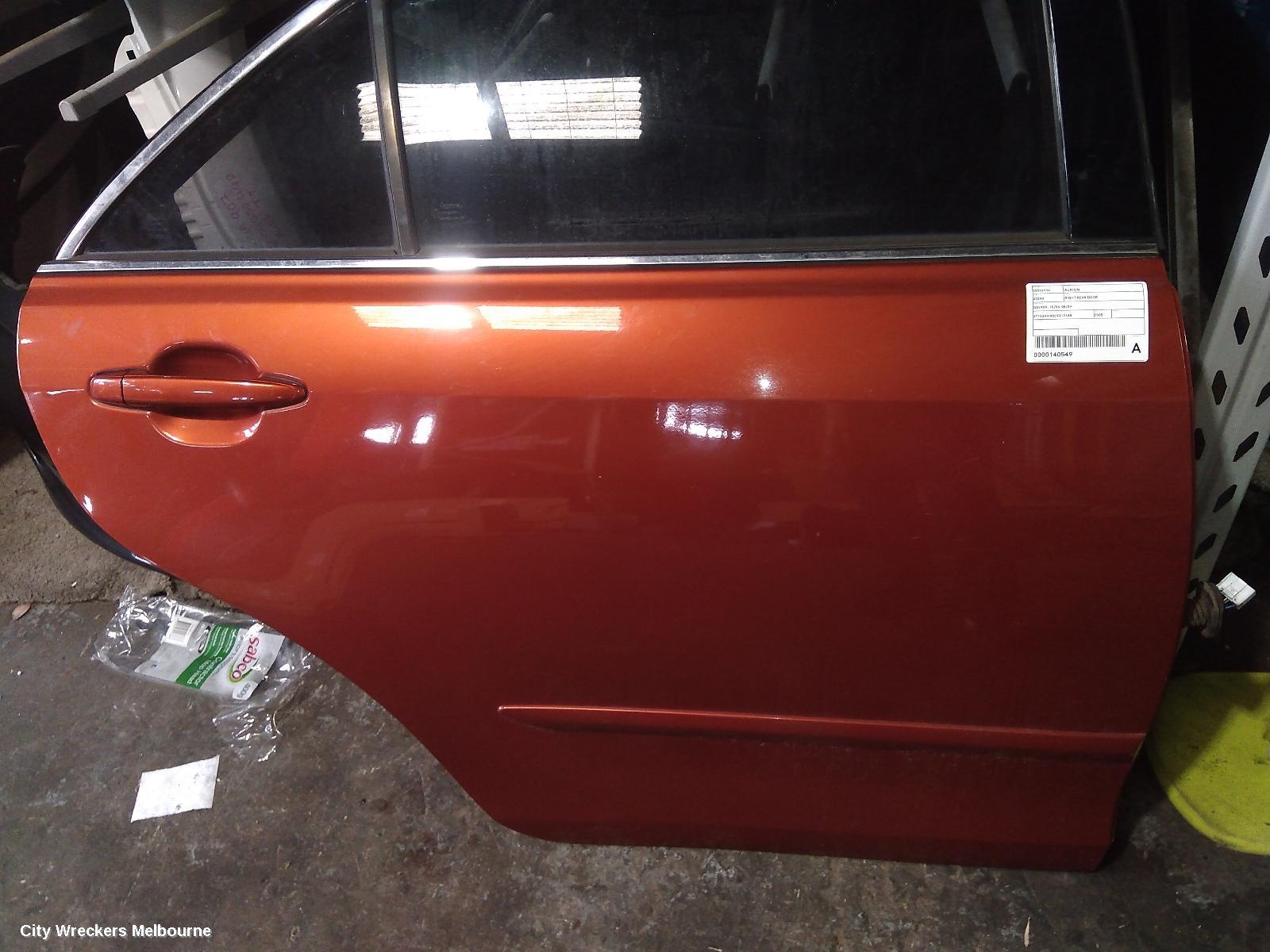 TOYOTA AURION RIGHT REAR DOOR, GSV40R, 10/2006 - 08/2009