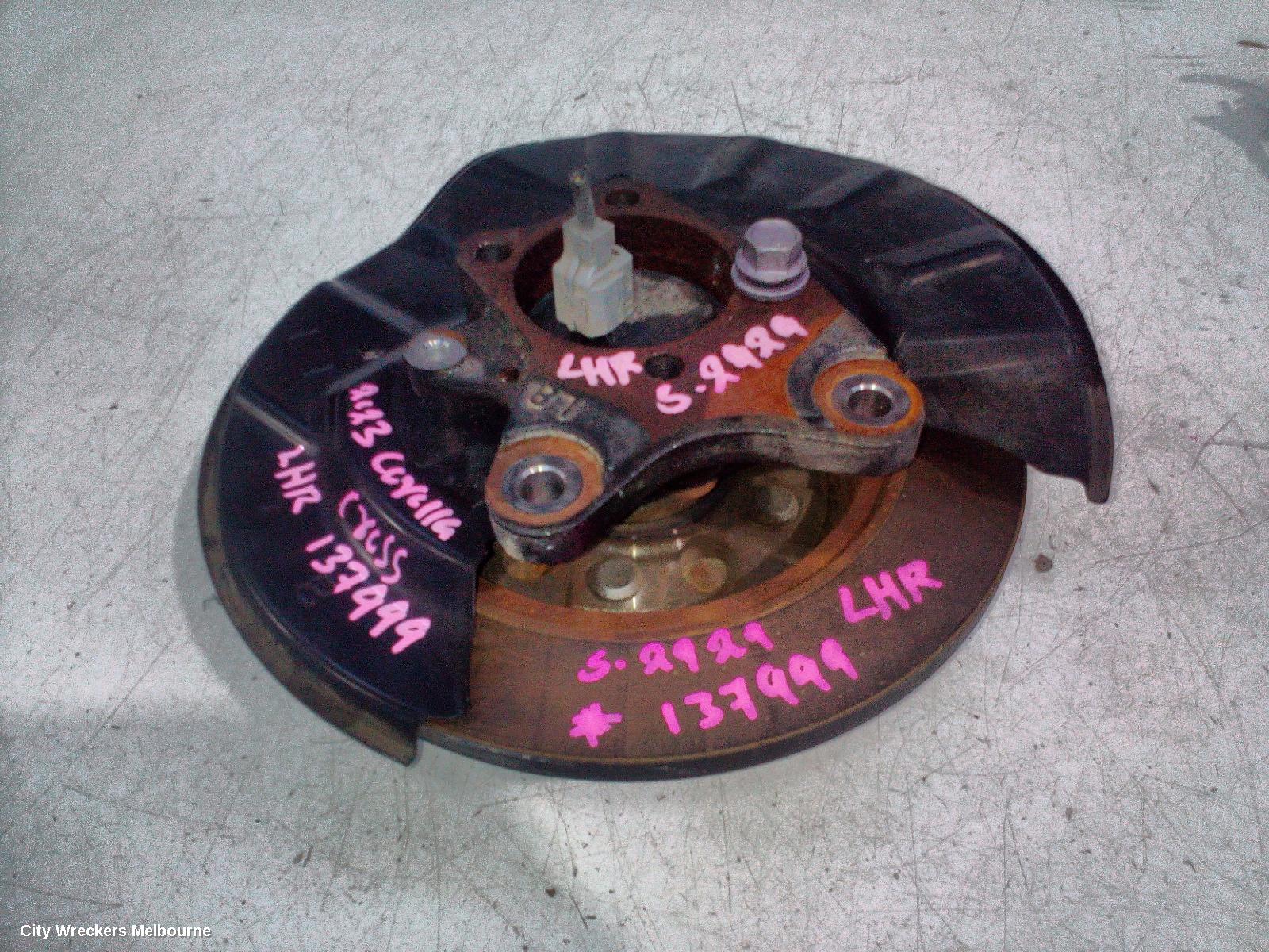 TOYOTA COROLLA CROSS LEFT REAR HUB ASSEMBLY, XG10, 2WD, 01/2022 ONWARDS