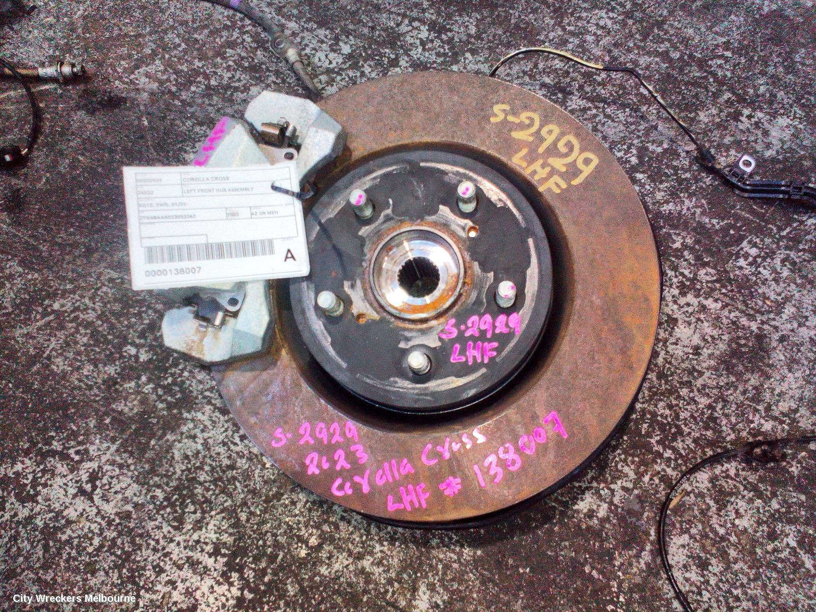 TOYOTA COROLLA CROSS LEFT FRONT HUB ASSEMBLY, XG10, 2WD, 01/2022 ONWARDS