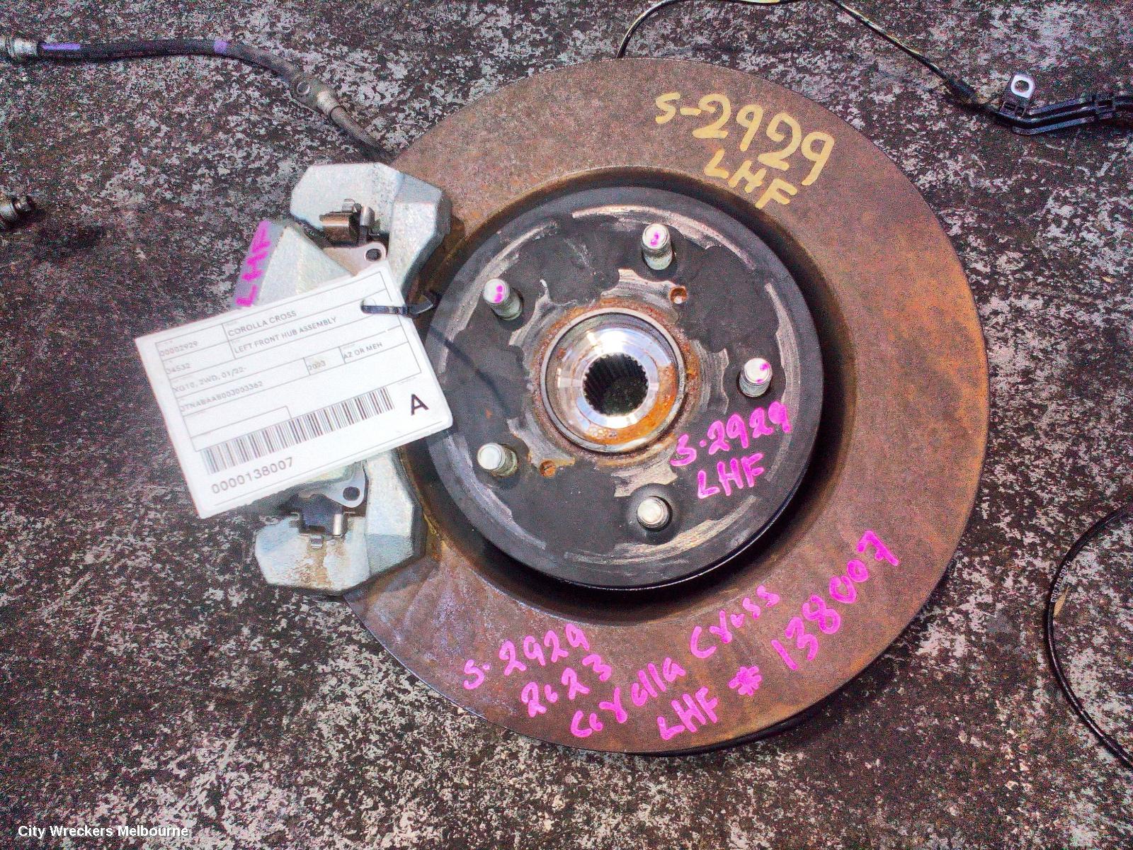 TOYOTA COROLLA CROSS LEFT FRONT HUB ASSEMBLY, XG10, 2WD, 01/2022 ONWARDS