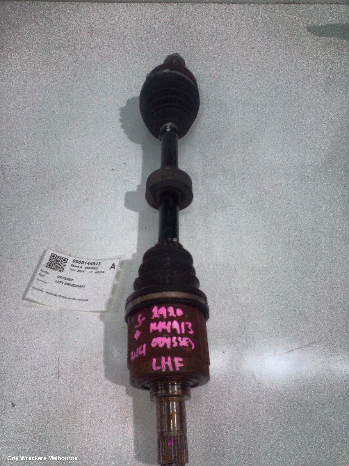 HONDA ODYSSEY LEFT DRIVESHAFT, AUTO T/M, PETROL, 2.4, RC, 02/2014 - 03/2022