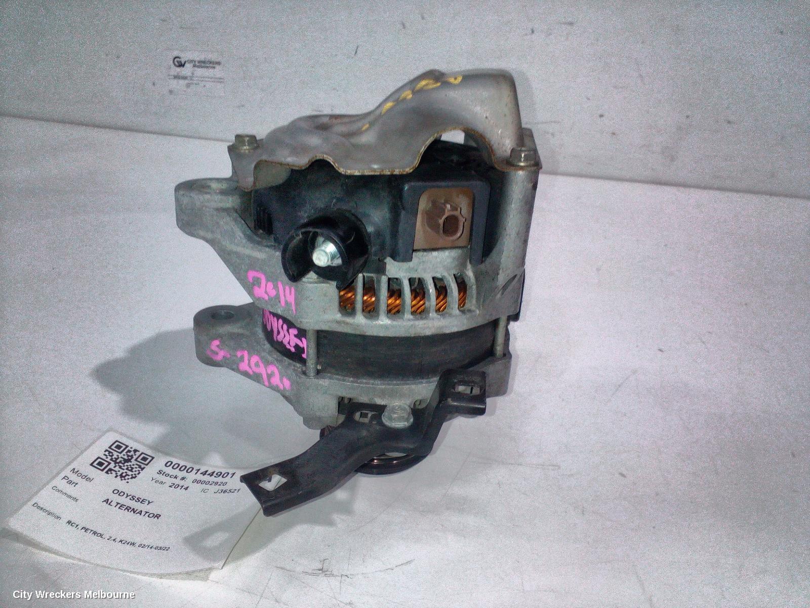 HONDA ODYSSEY ALTERNATOR, RC1, PETROL, 2.4, K24W, 02/2014 - 03/2022