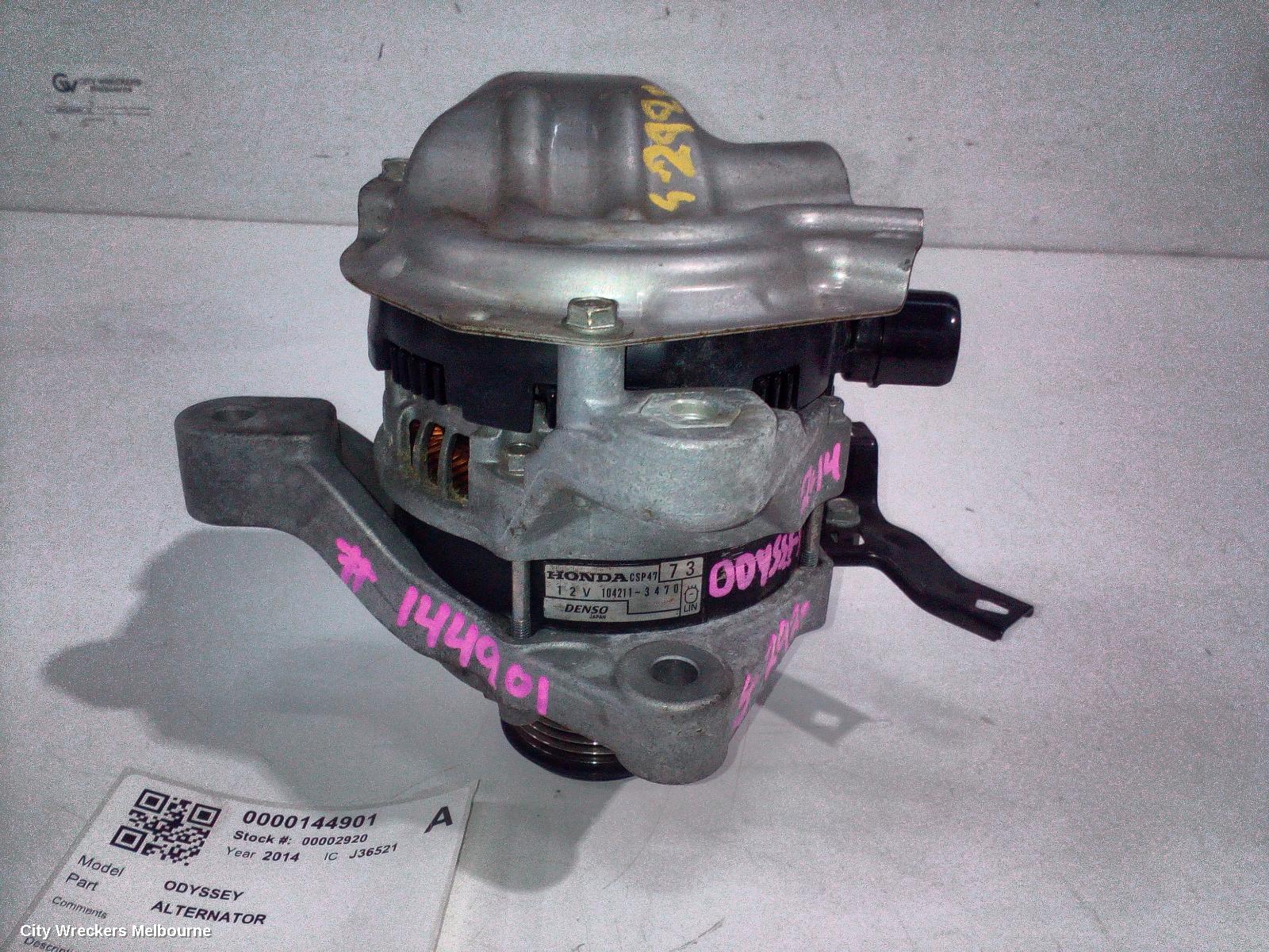 HONDA ODYSSEY ALTERNATOR, RC1, PETROL, 2.4, K24W, 02/2014 - 03/2022
