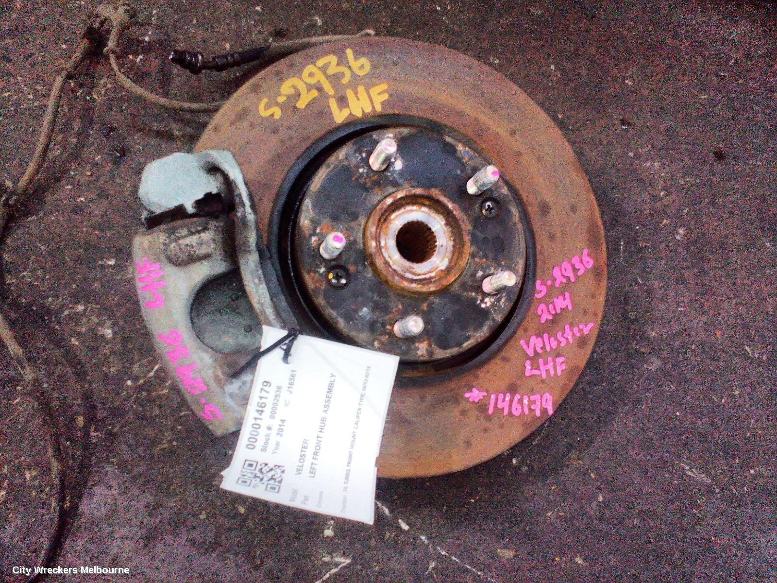 HYUNDAI VELOSTER LEFT FRONT HUB ASSEMBLY, FS, TURBO, FRONT MOUNT CALIPER TYPE, 06/2012 - 02/2018