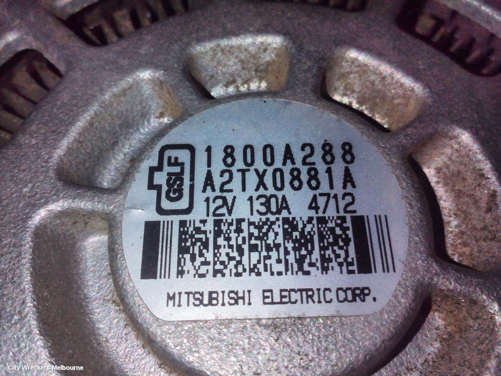MITSUBISHI OUTLANDER ALTERNATOR, PETROL, 2.0/2.4, 130AMP, ZJ-ZL, 10/2012 - 08/2019