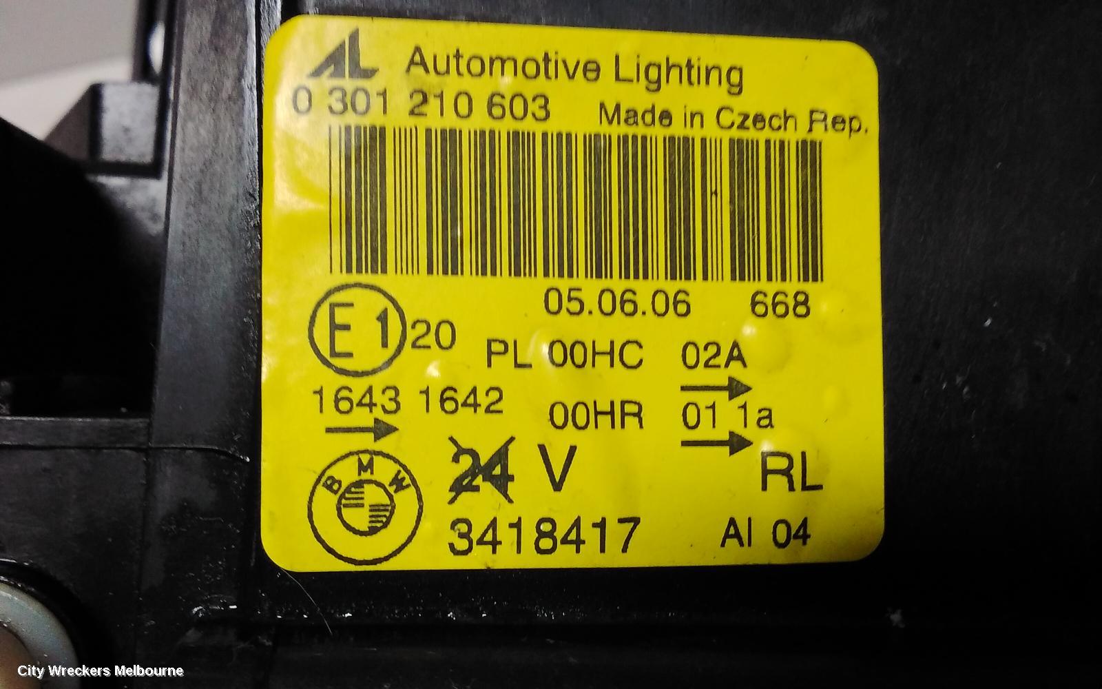 BMW X3 LEFT HEADLAMP, E83, HALOGEN TYPE, 06/2004 - 08/2006