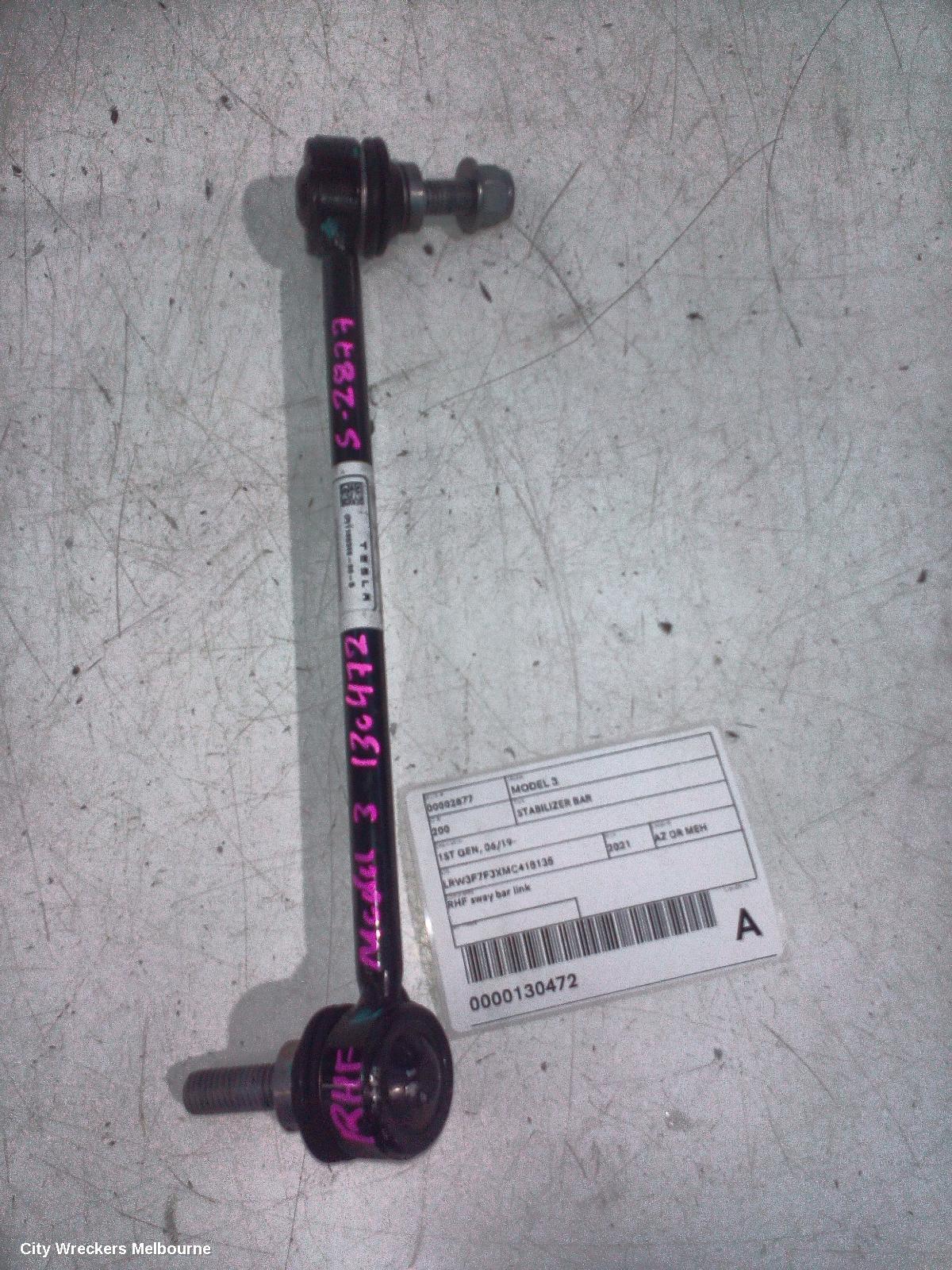 TESLA MODEL 3 STABILISER BAR, 1ST GEN, 06/2019 ONWARDS