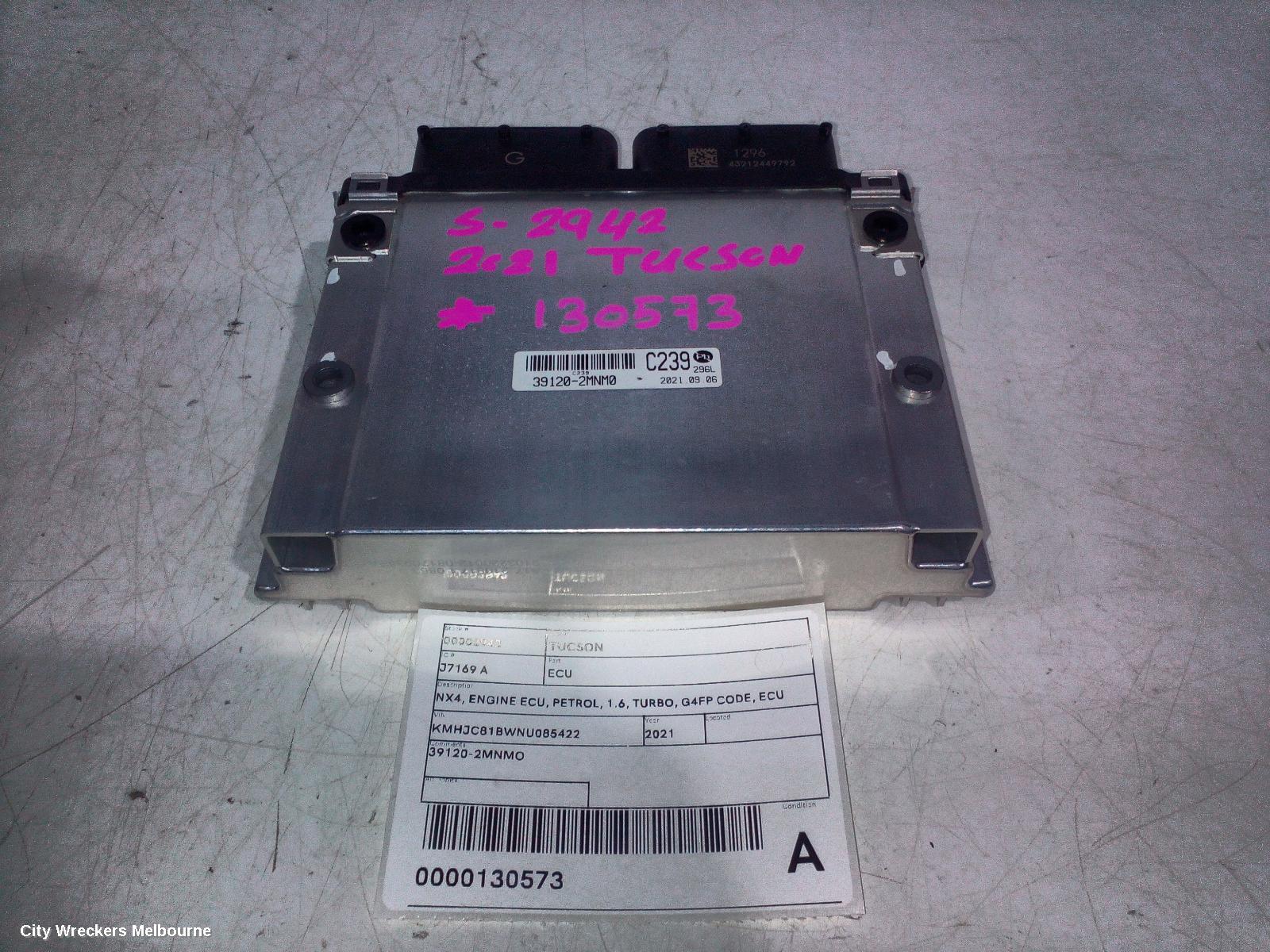 HYUNDAI TUCSON ECU, NX4, ENGINE ECU, PETROL, 1.6, TURBO, G4FP CODE, ECU ONLY, 02/2021 ONWARDS