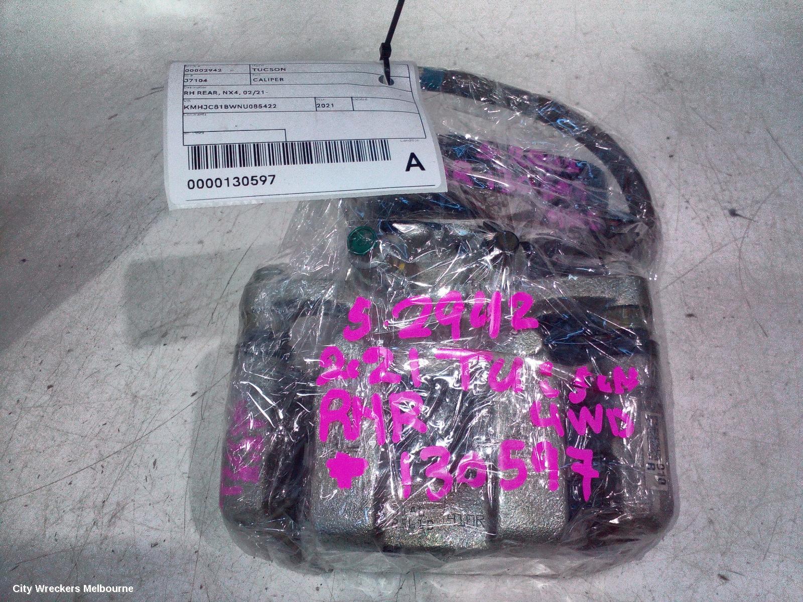HYUNDAI TUCSON CALIPER, RH REAR, NX4, 02/2021 ONWARDS