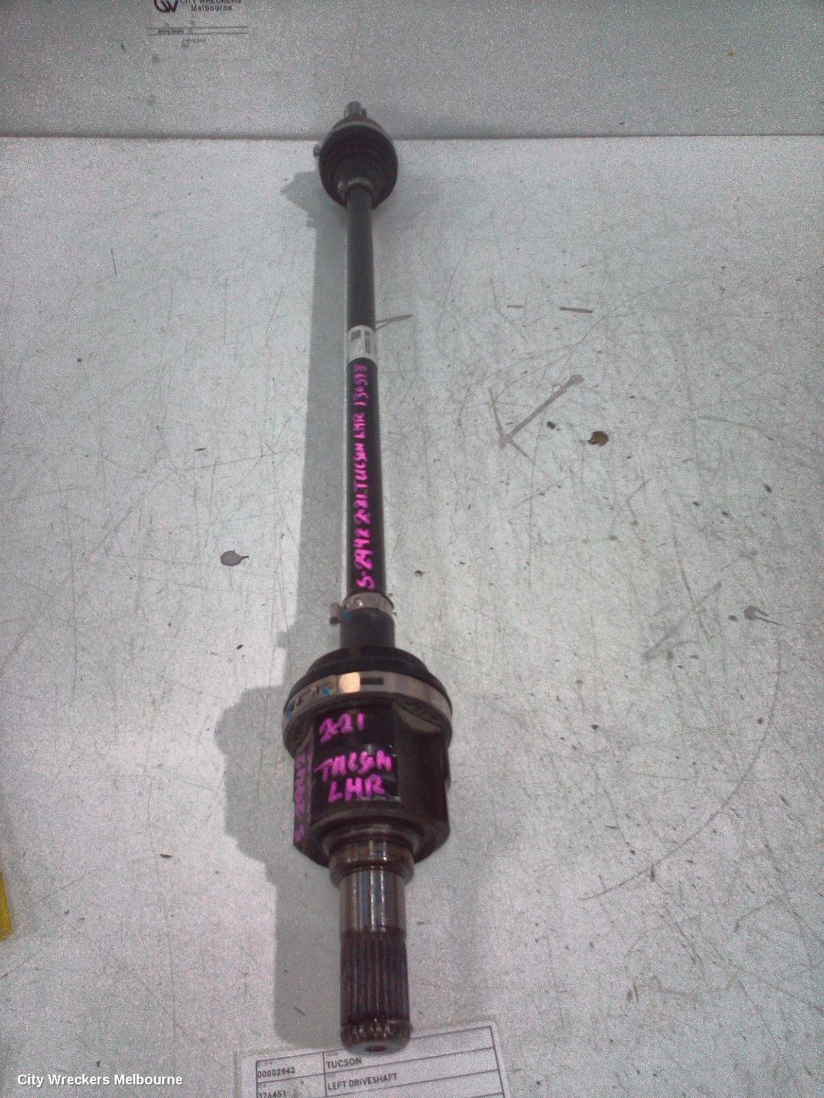 HYUNDAI TUCSON LEFT DRIVESHAFT, NX4, REAR, 02/2021 ONWARDS