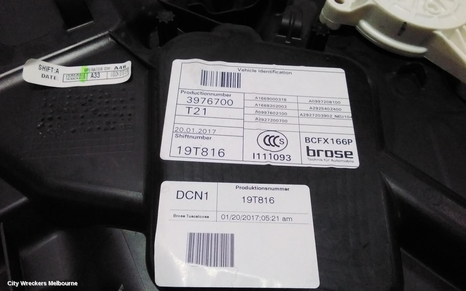 MERCEDES GLE CLASS LEFT FRONT WINDOW REG/MOTOR, C292/W166 06/2015 - 04/2019