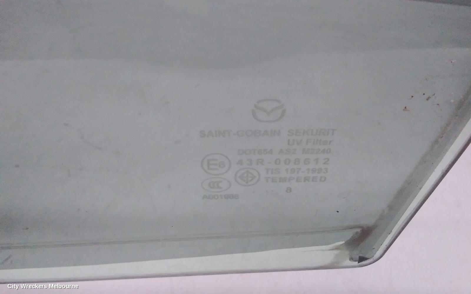 MAZDA CX9 LEFT FRONT DOOR WINDOW, TB, 12/2007 - 12/2015
