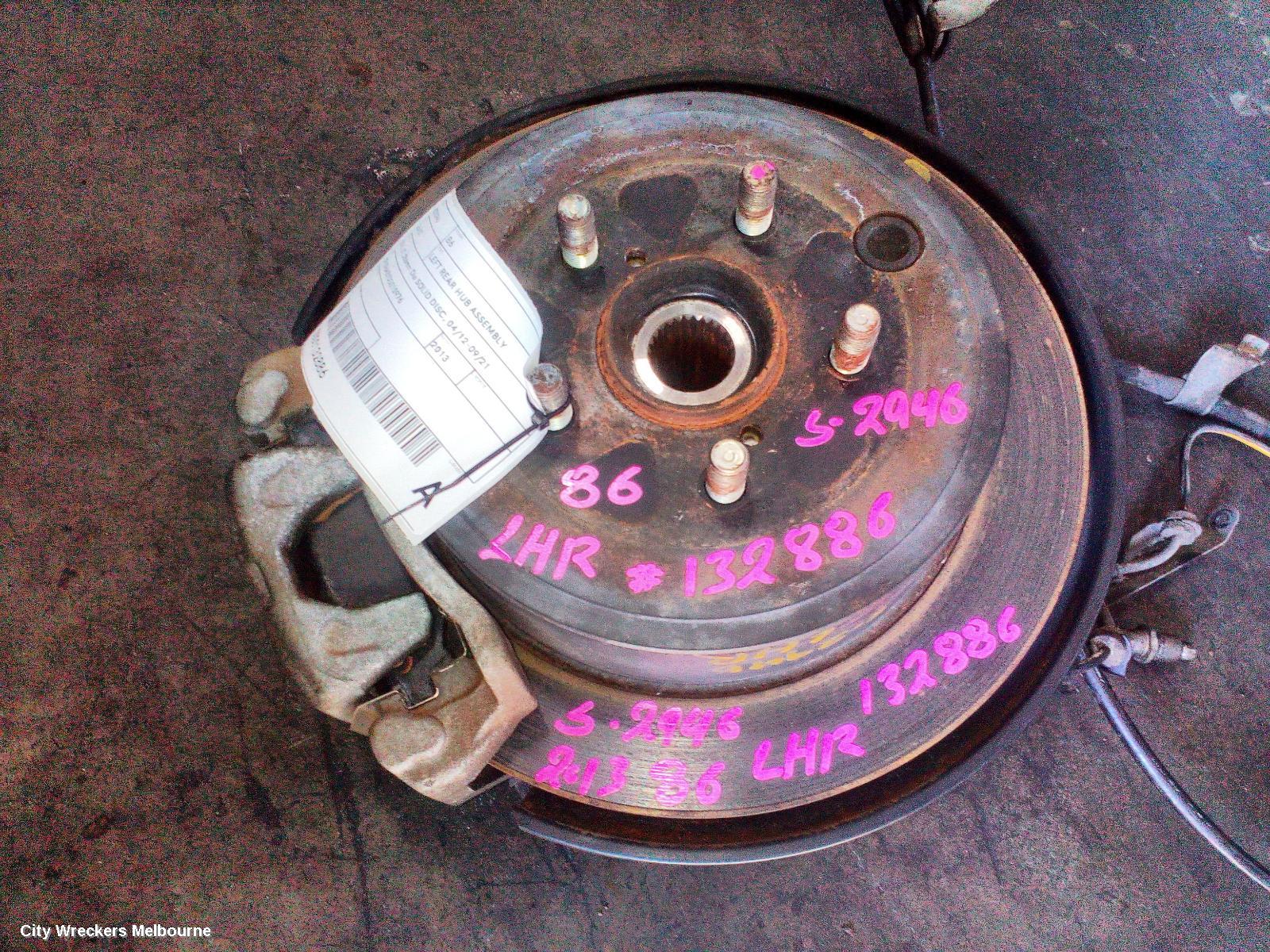 TOYOTA 86 LEFT REAR HUB ASSEMBLY, ZN6, GT, 286MM DIA SOLID DISC, 04/2012 - 09/2021