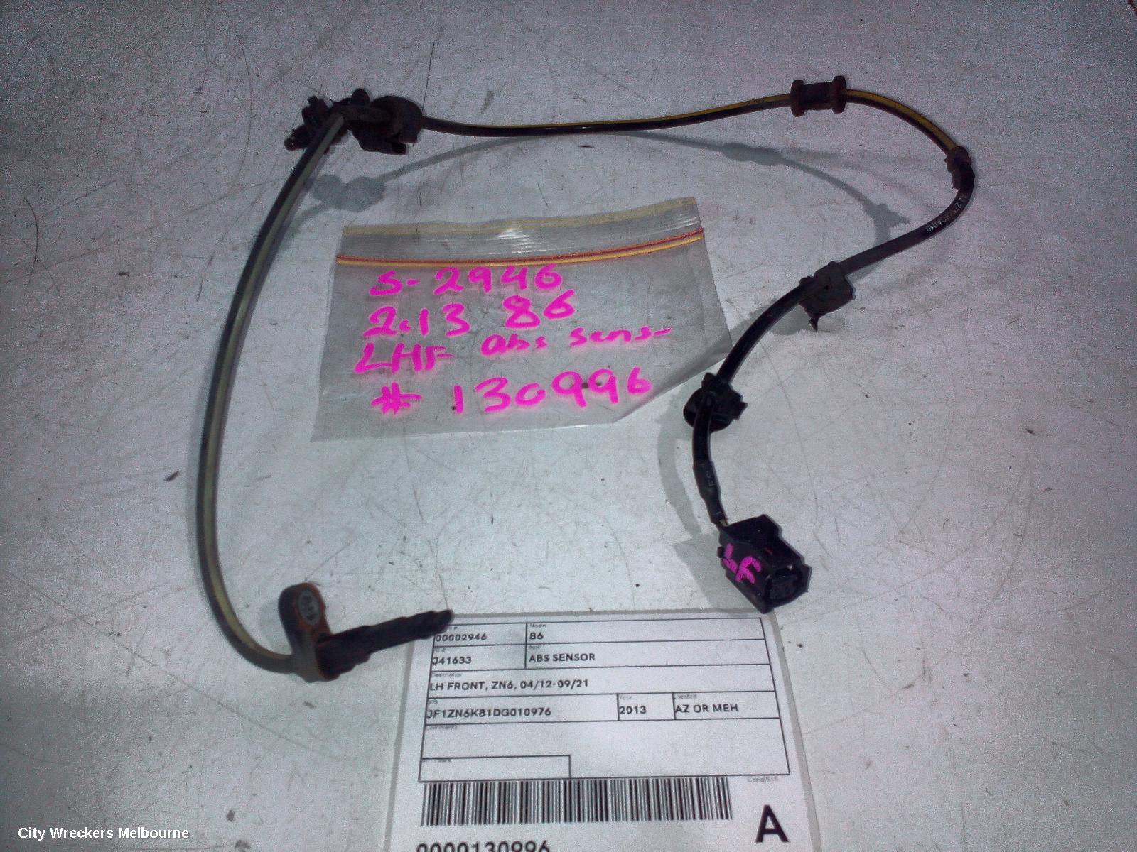 TOYOTA 86 ABS SENSOR, LH FRONT, ZN6, 04/2012 - 09/2021