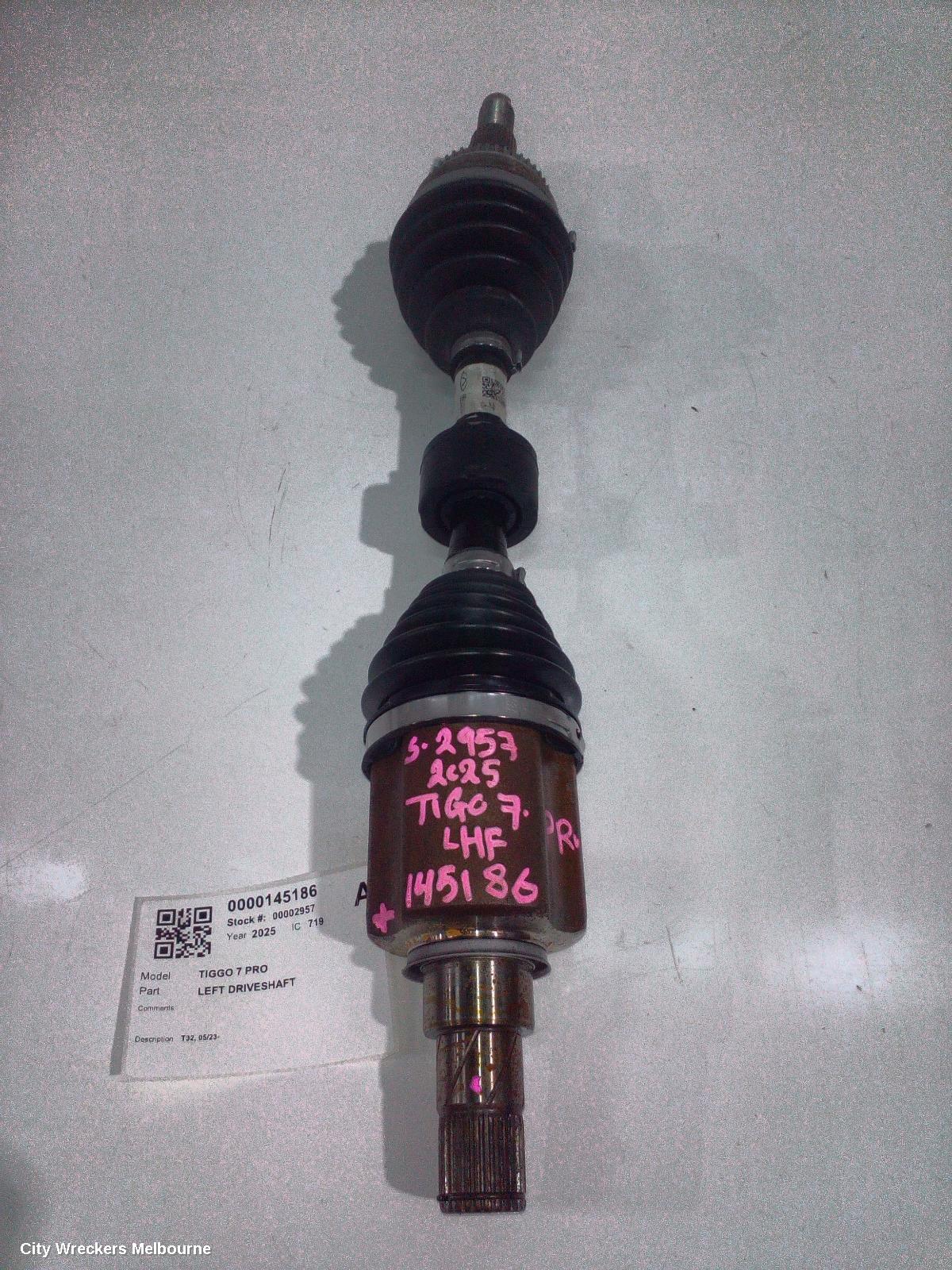 CHERY TIGGO 7 PRO LEFT DRIVESHAFT, T32, 05/2023 ONWARDS