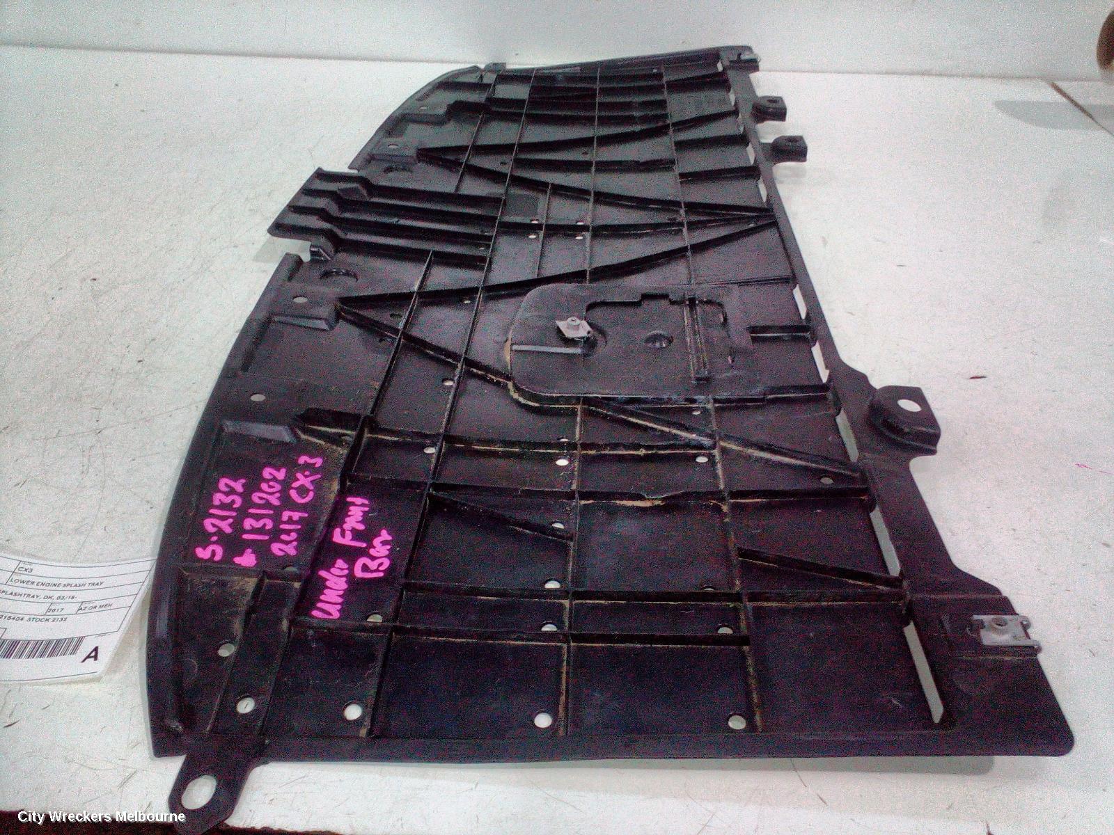 MAZDA CX3 LOWER ENGINE SPLASH TRAY, FRONT BUMPER SPLASHTRAY, DK, 03/2015 ONWARDS