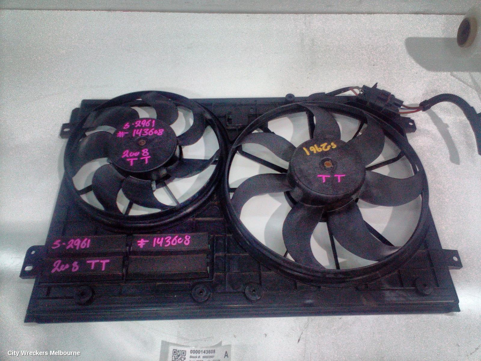 AUDI TT FAN, RAD FAN, 2.0, PETROL, 8J, 09/2006 - 12/2014