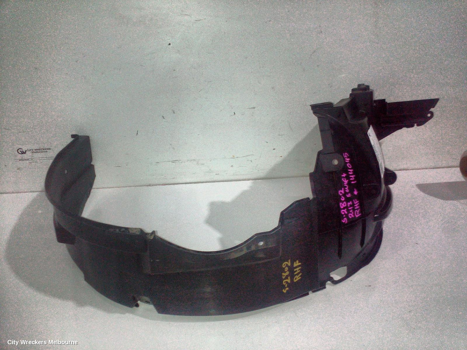 SUZUKI SWIFT RIGHT GUARD LINER, FZ, FRONT, 08/2010 - 03/2017