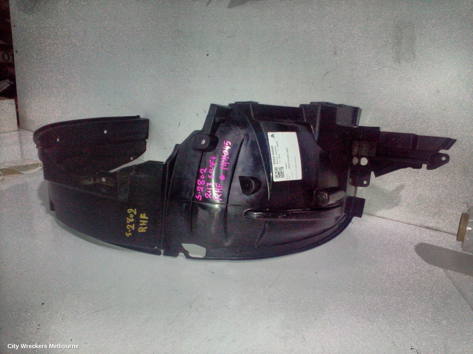 SUZUKI SWIFT RIGHT GUARD LINER, FZ, FRONT, 08/2010 - 03/2017