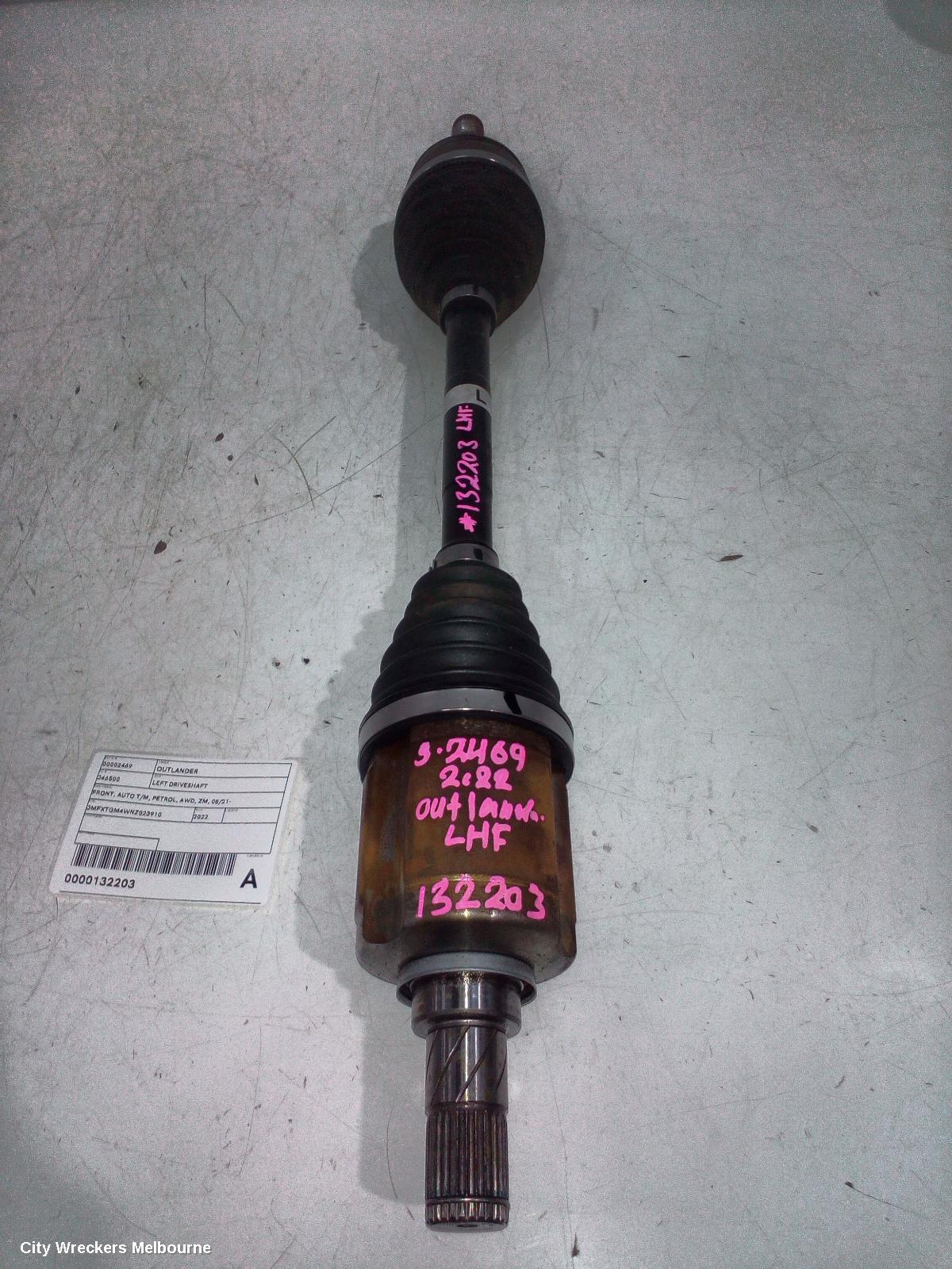 MITSUBISHI OUTLANDER LEFT DRIVESHAFT, FRONT, AUTO T/M, PETROL, AWD, ZM, 08/2021 ONWARDS