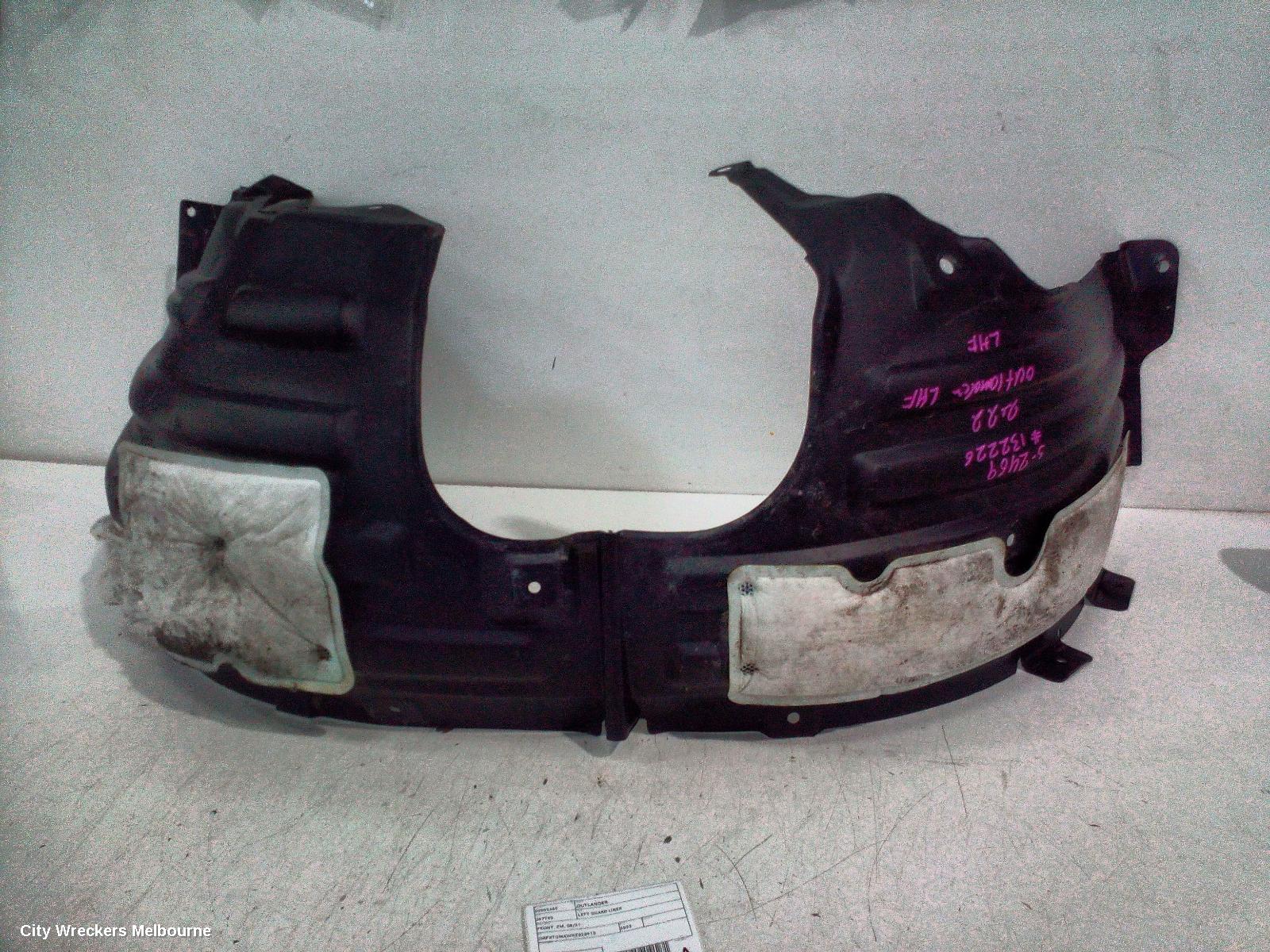MITSUBISHI OUTLANDER LEFT GUARD LINER, FRONT, ZM, 08/2021 ONWARDS
